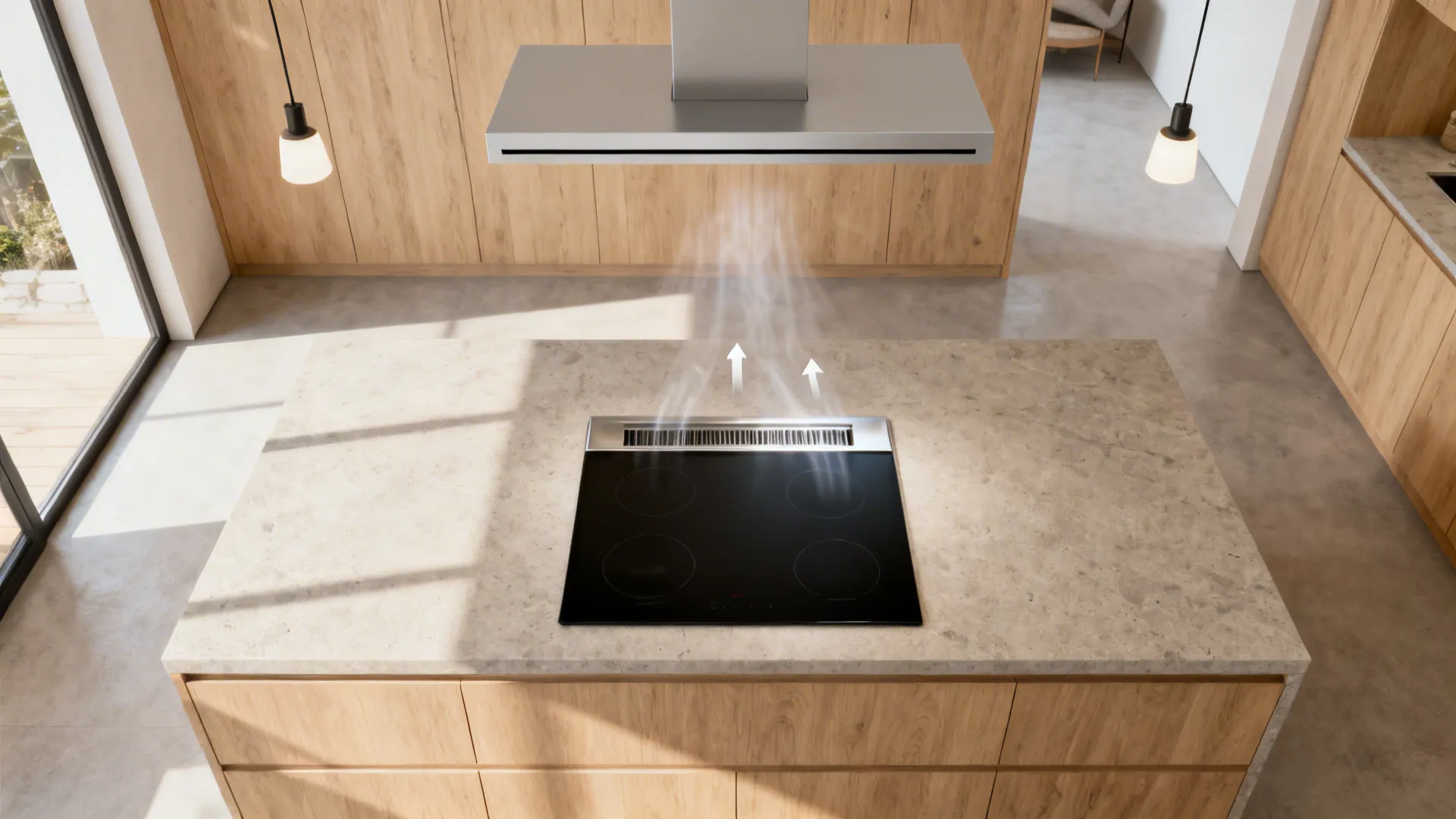 Downdraft Companion With Sleek Ceiling Panel
