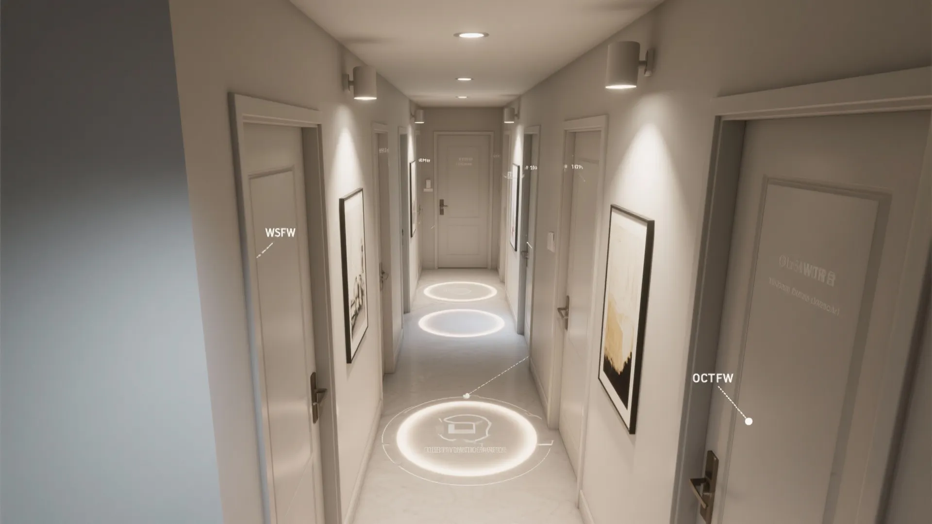 Strategic downlights that paint light like stepping stones