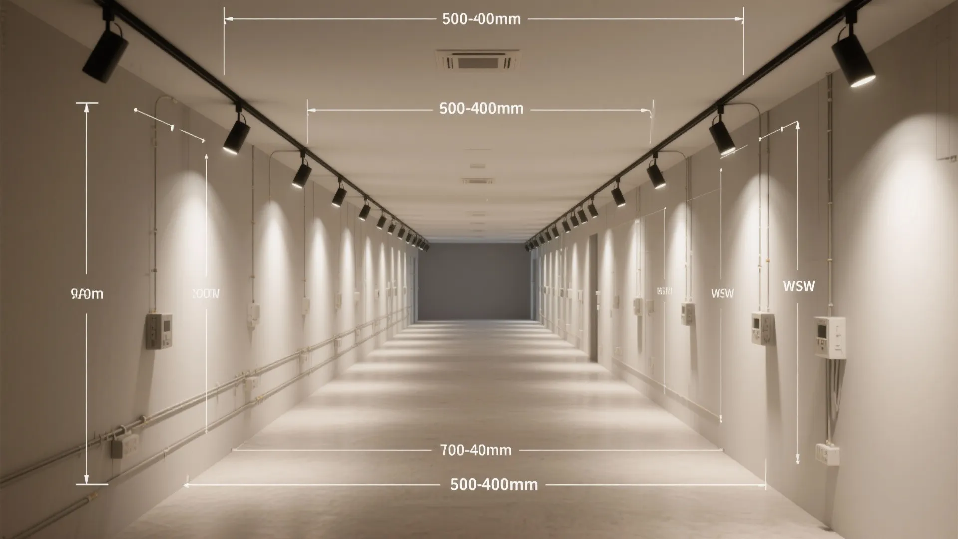 Minimalist gypsum with precision lighting