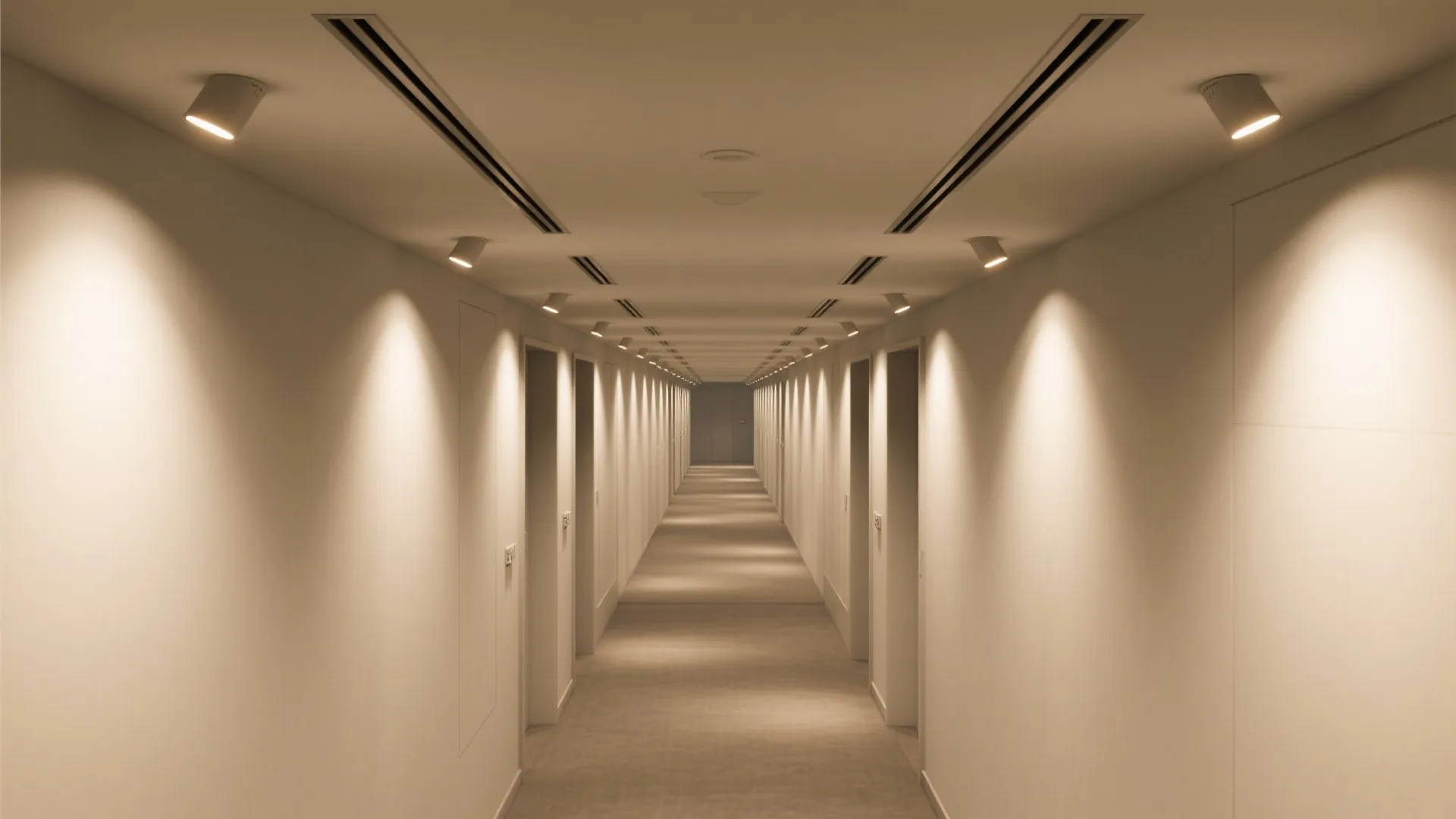 Slim Recessed Downlights, Spaced for Rhythm