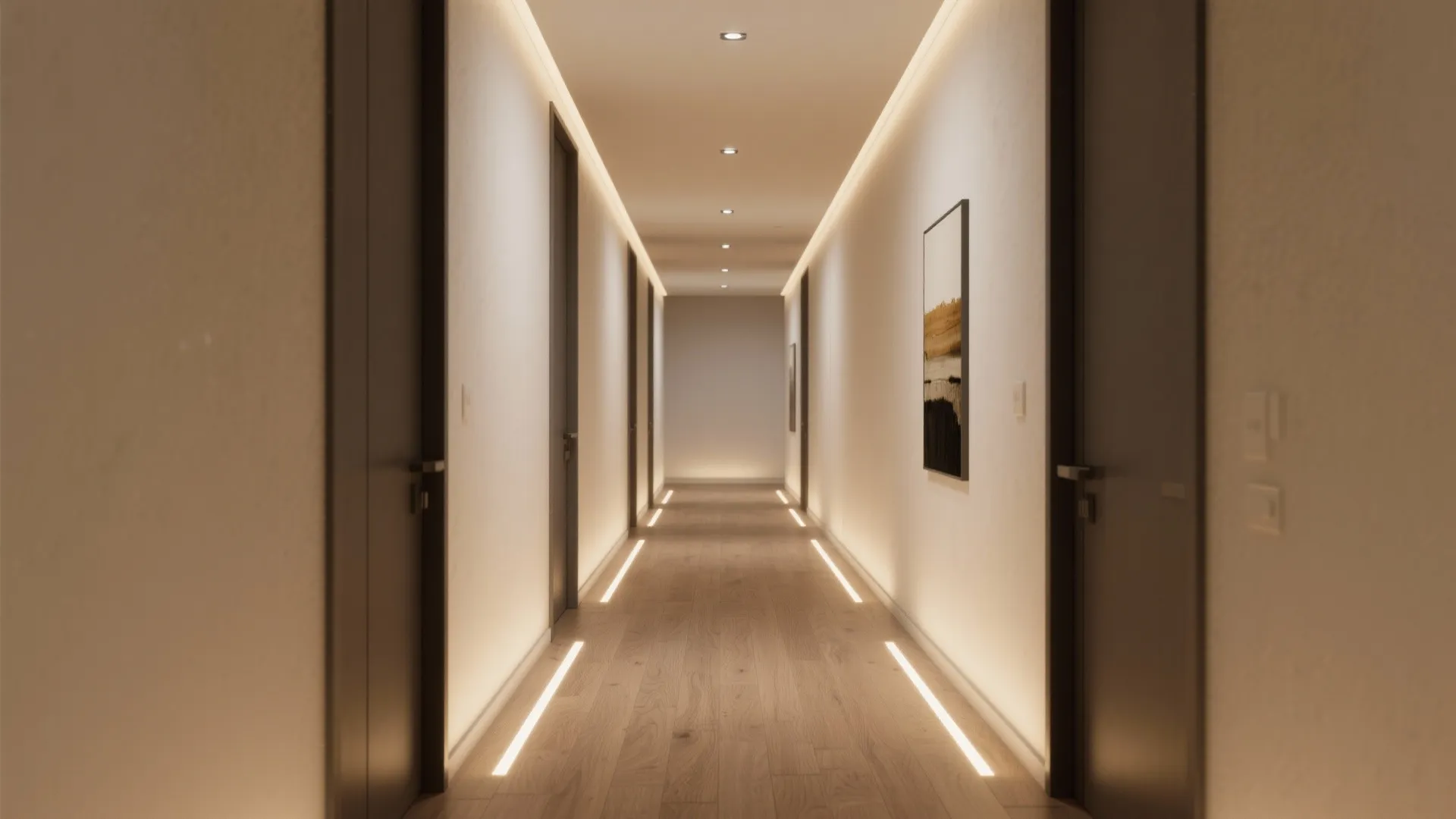 Strategic downlights that paint light like stepping stones