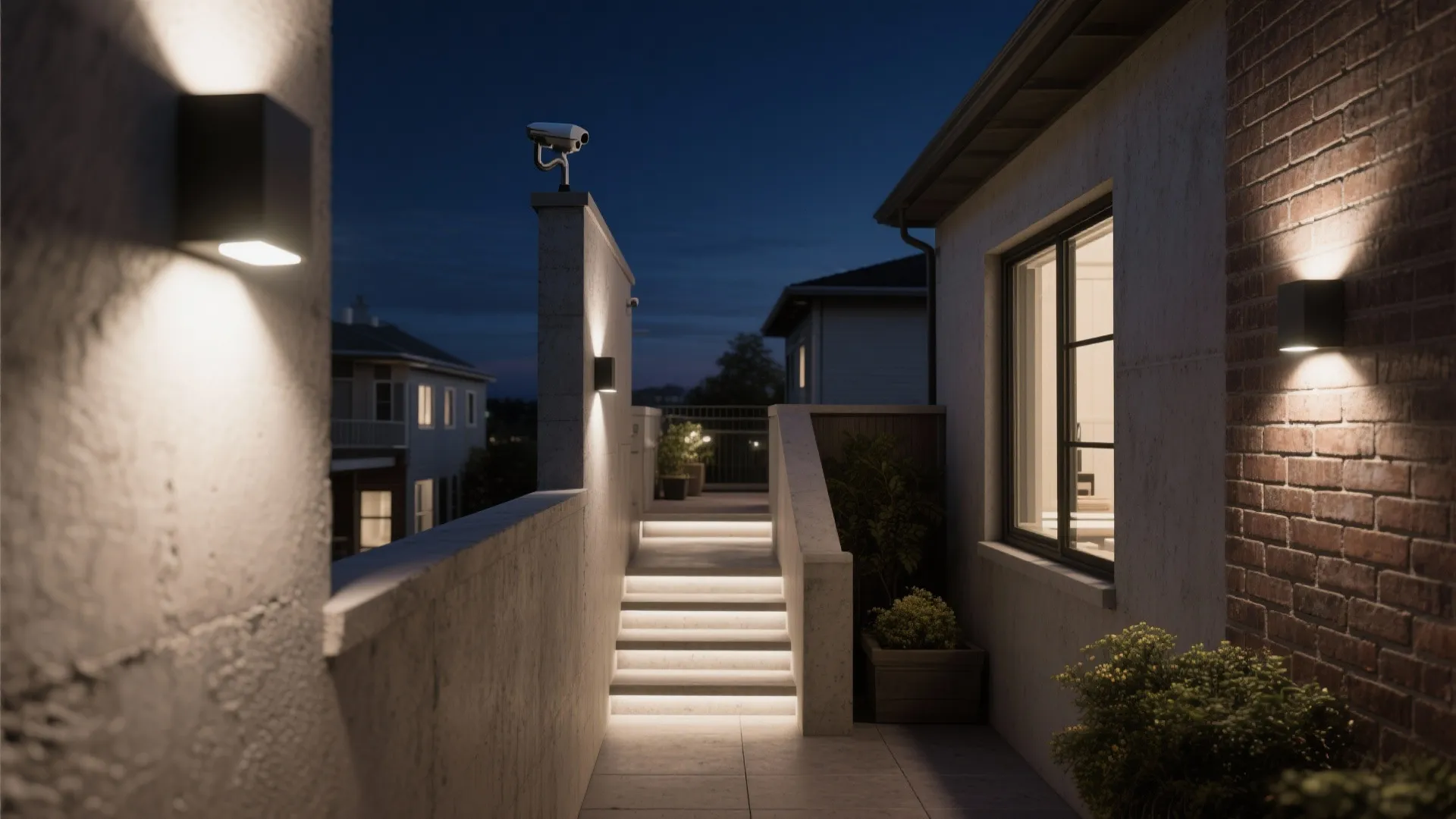 Downlight beams that protect neighbors’ views