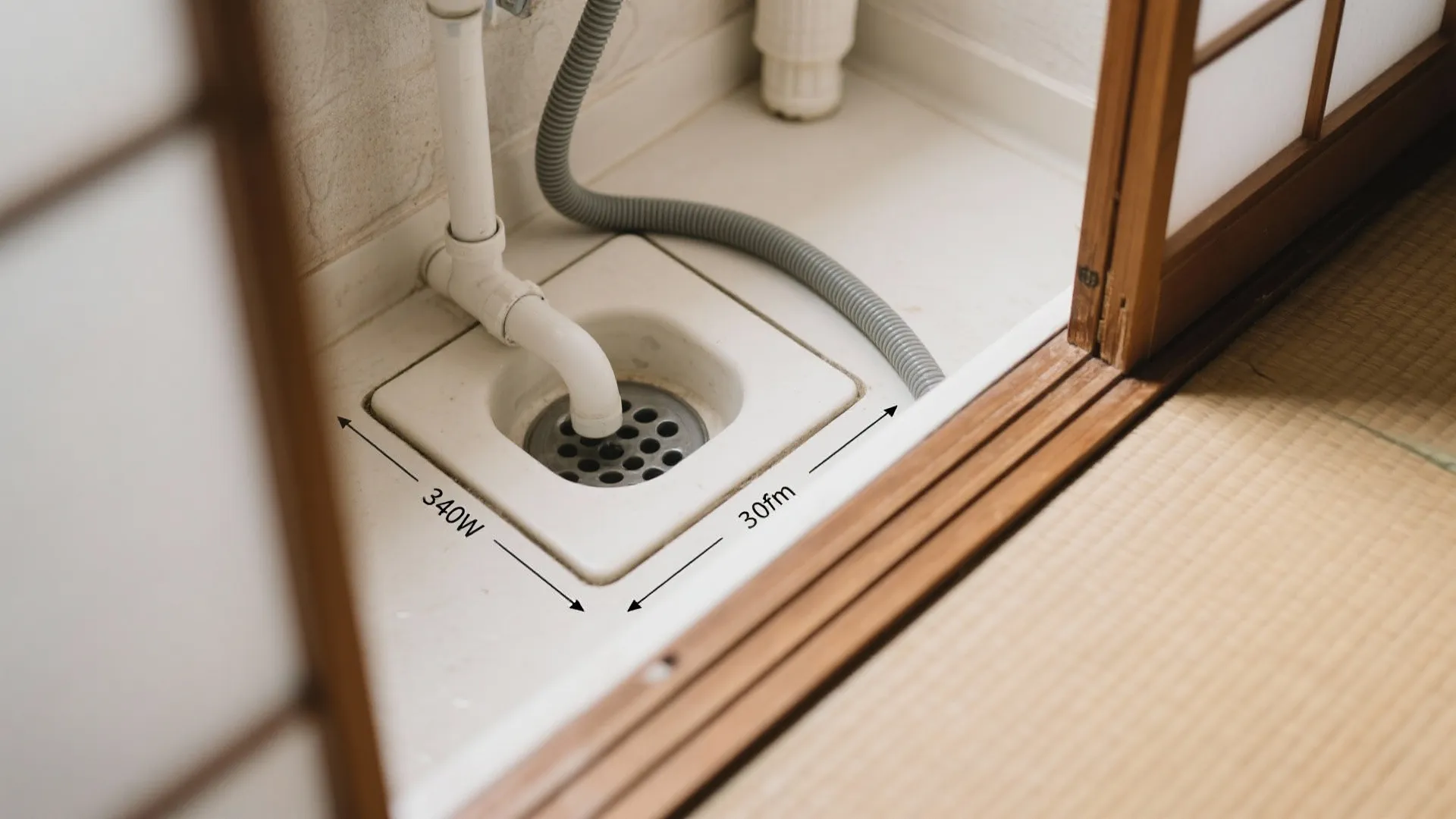 Tips 4: 防水パンのサイズと排水位置を先に確認（日本都市の賃貸事情）