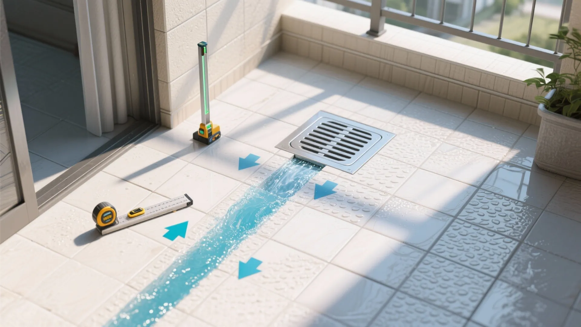 Anti-skid ceramic with proper drainage