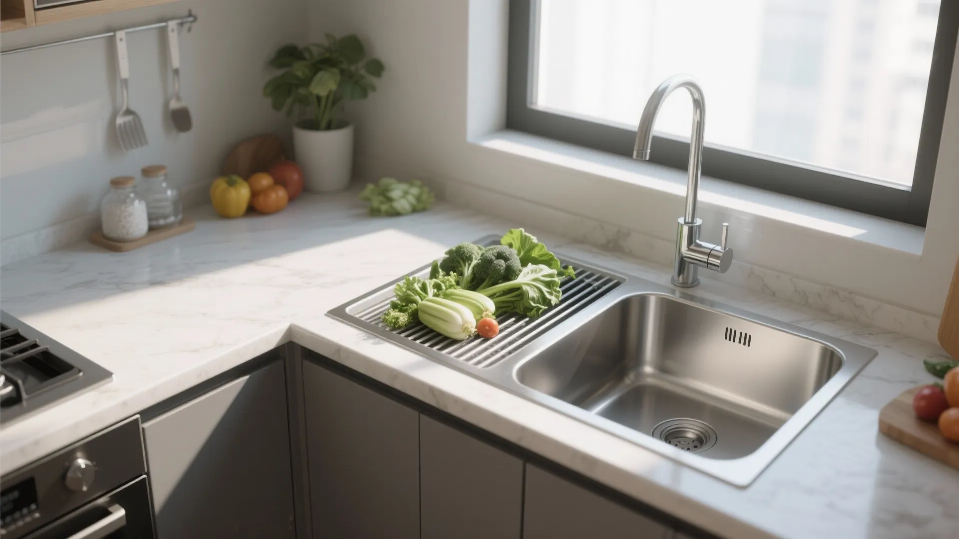 7. Try an Integrated Drainboard Sink