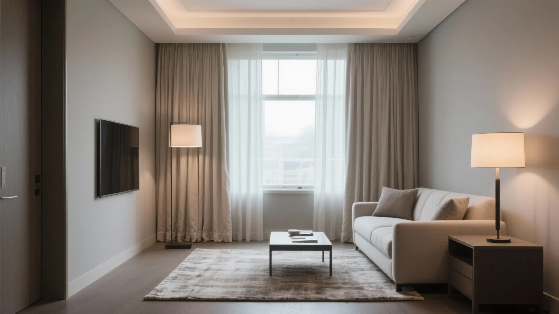 Textile Luxury: Understated Drapery and Plush Underfoot