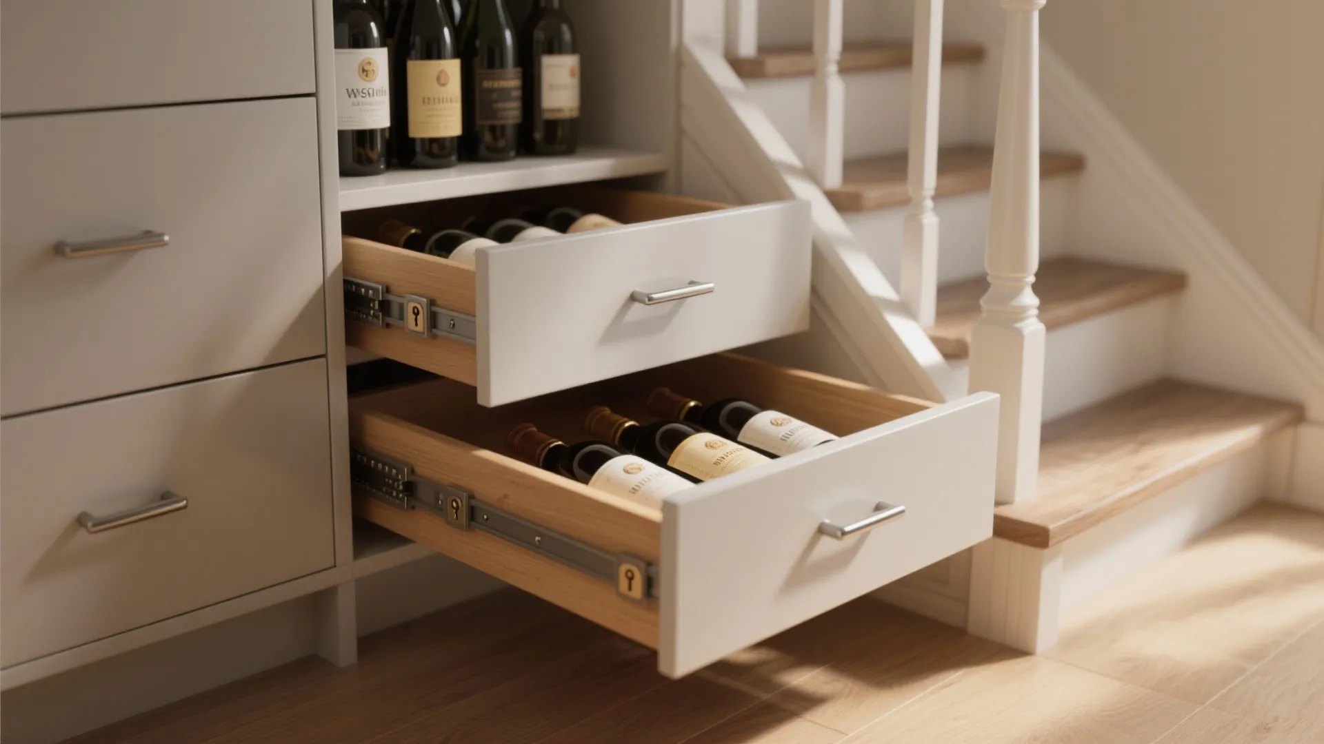 Drawer-style bottle storage