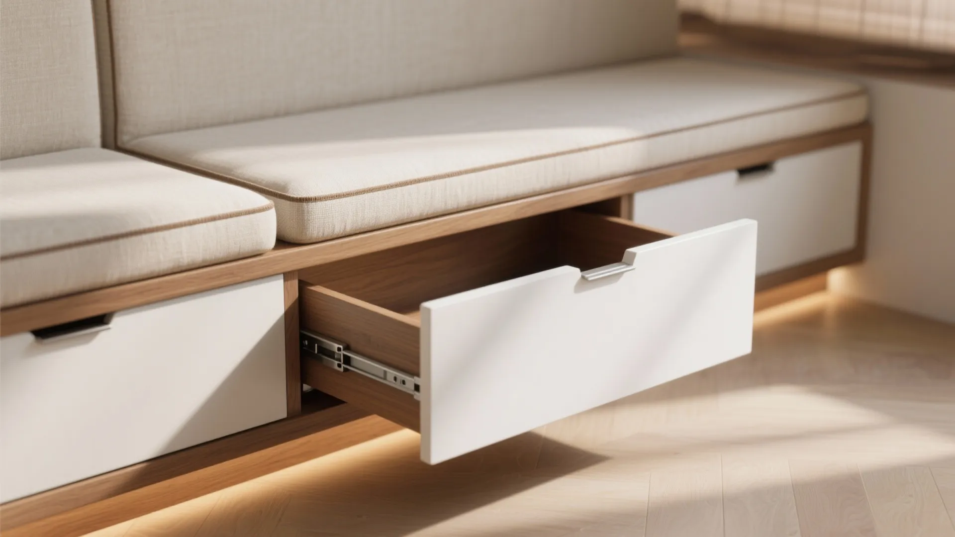 Minimalist storage that doubles as seating