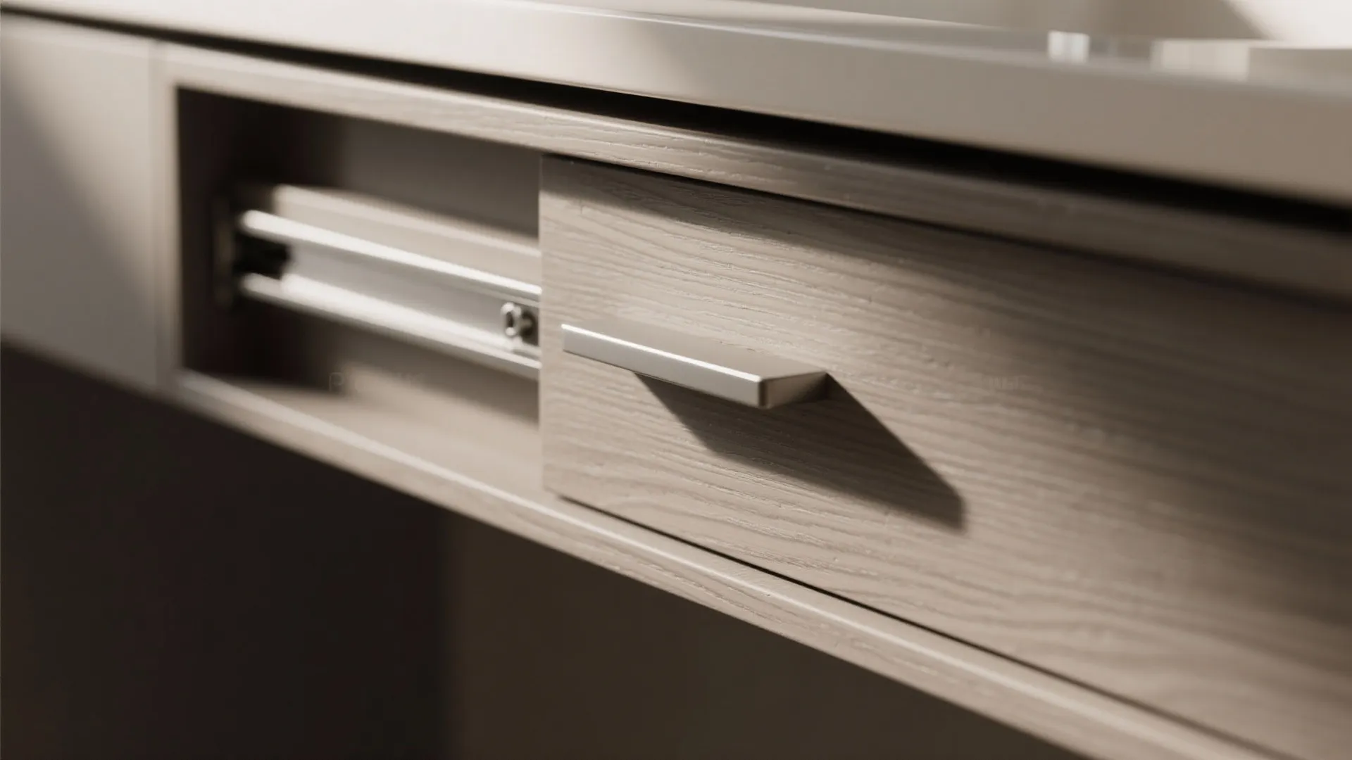 1) Minimal floating vanity with concealed drawers