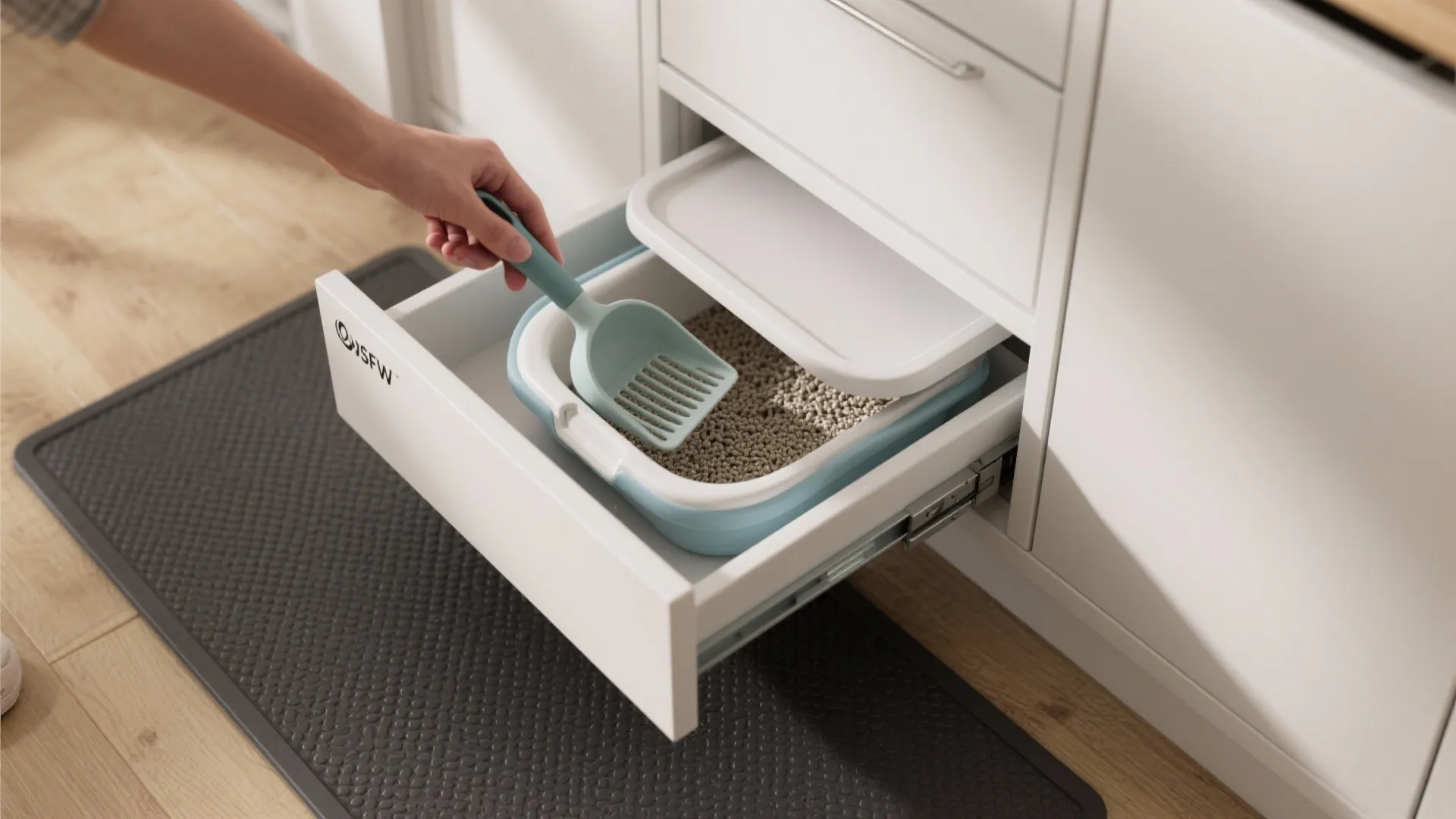 2. Use a pull-out drawer solution