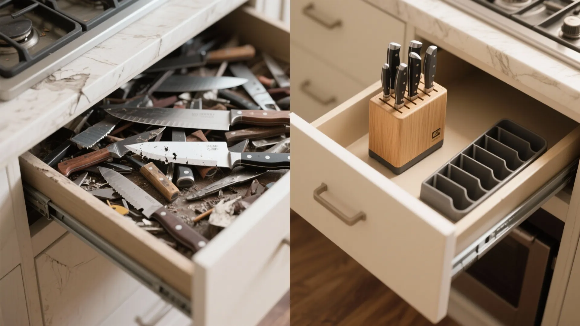 5. Opt for stackable block or in-drawer organizers