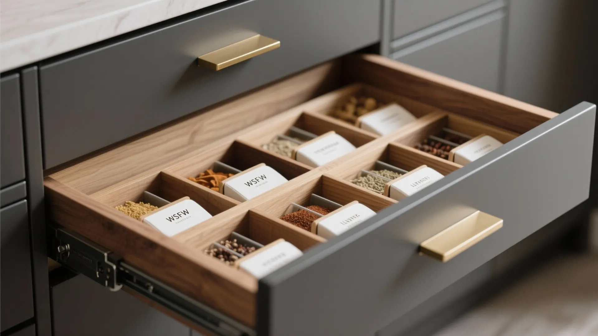 Minimalist Kitchen Storage with Hidden Function