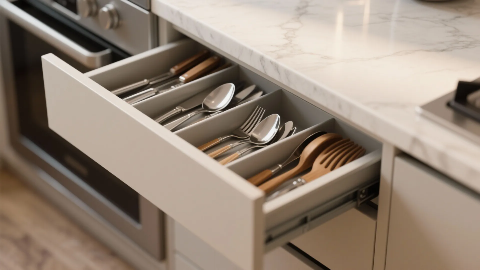 Minimalist Kitchen Storage for 3 BHK