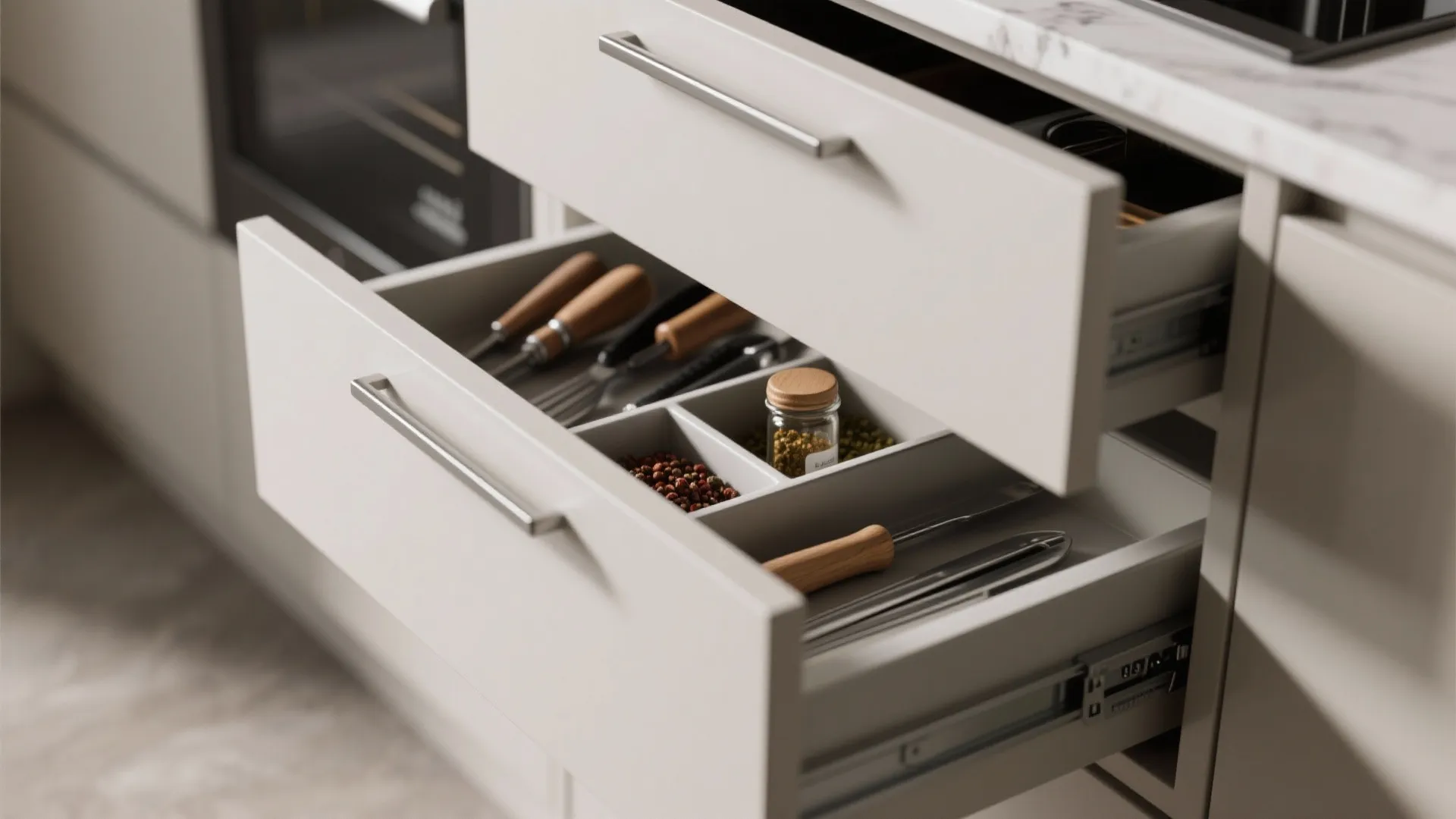 Minimalist kitchen storage for small footprints