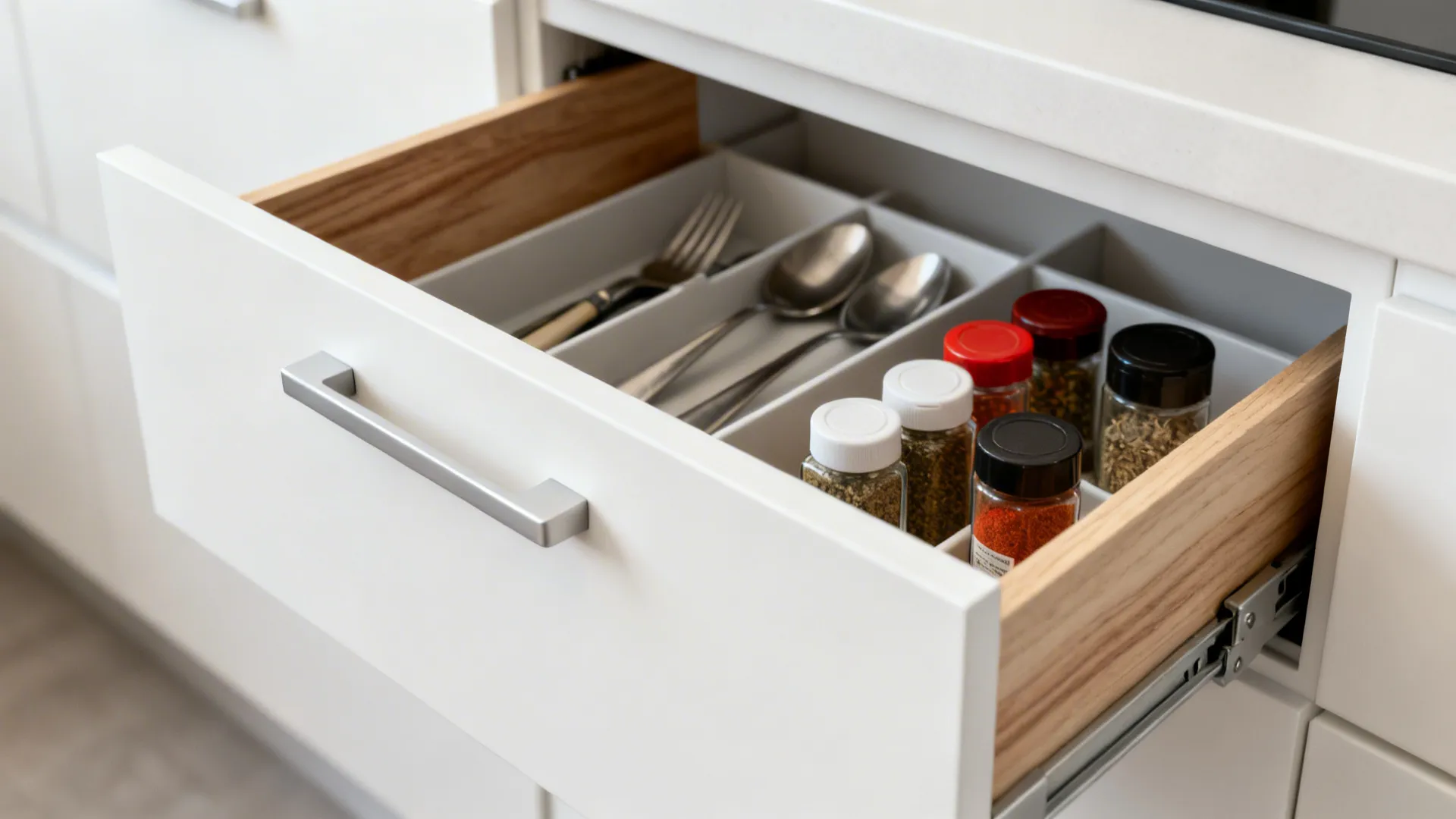 1) Minimalist Storage for Modular Kitchens