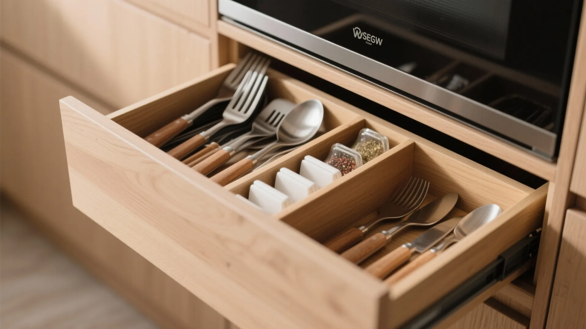 Minimalist Storage Flow in a Kitchen-Diner