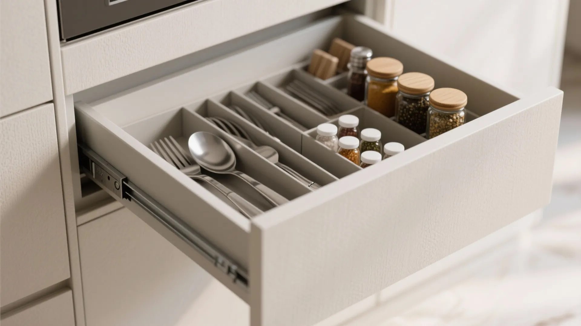Minimal kitchen storage that actually fits real life