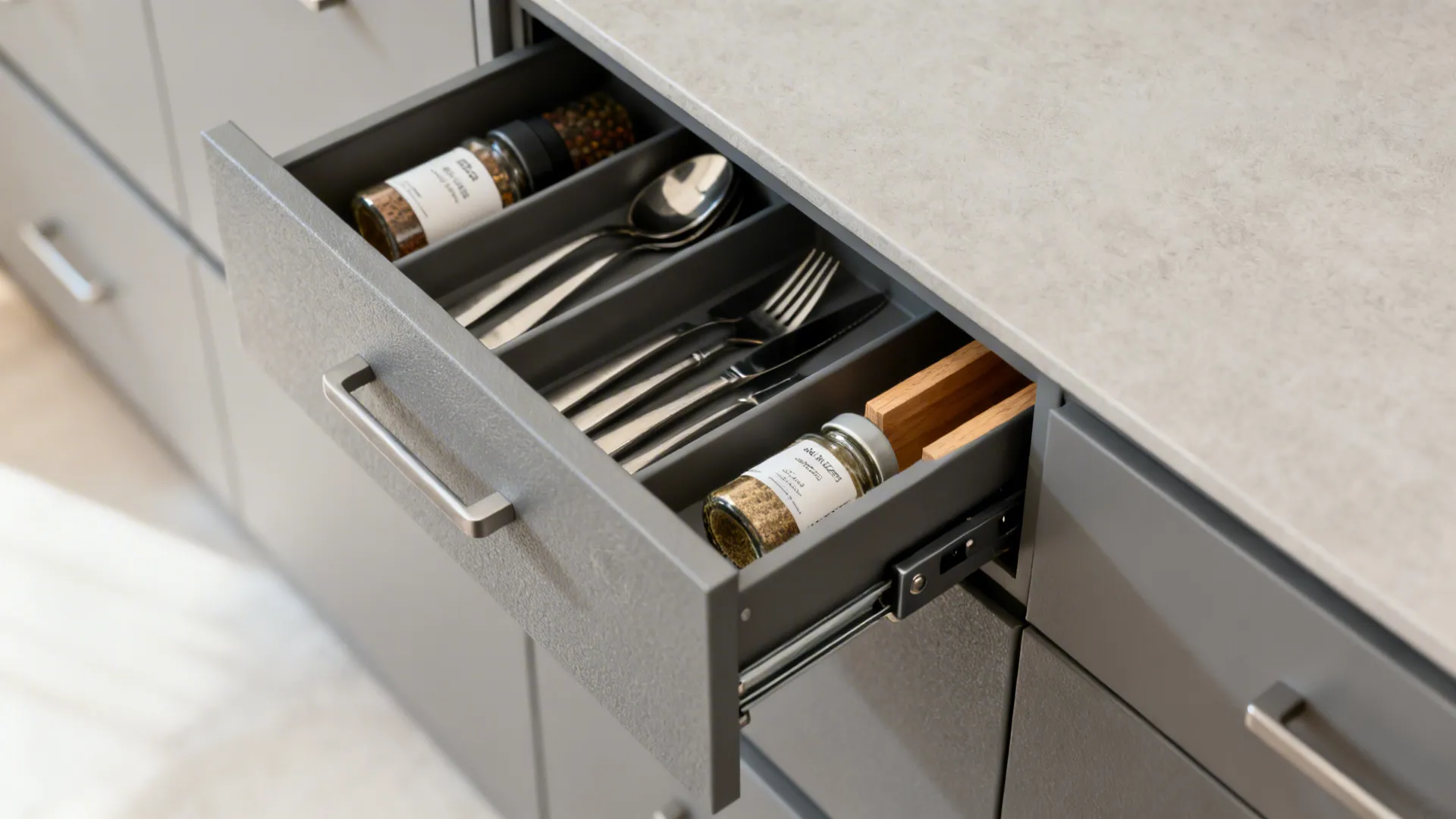 Minimalist Island With Hidden Storage