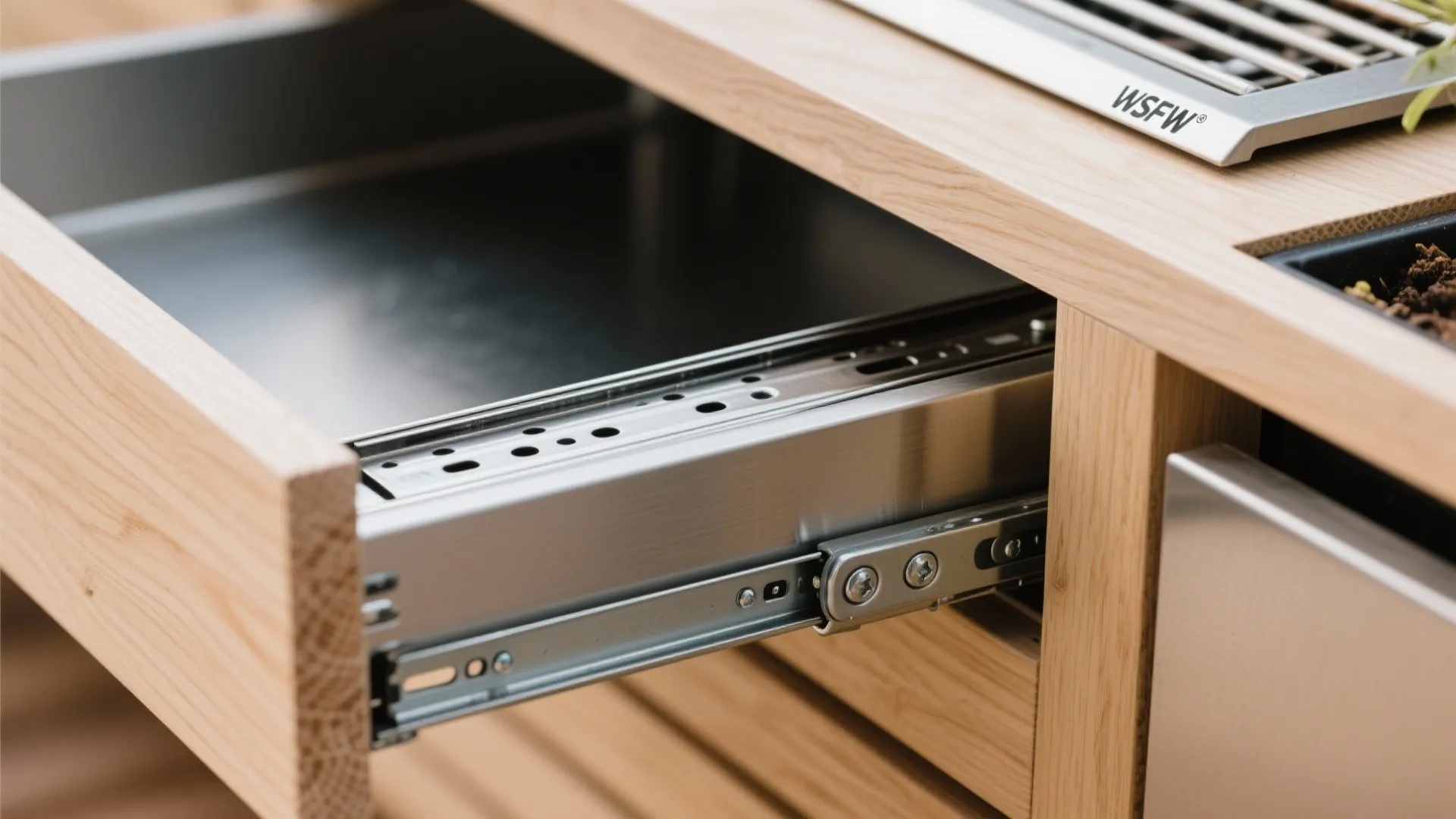 Bench-Planter With Slide-Out Grill Drawer