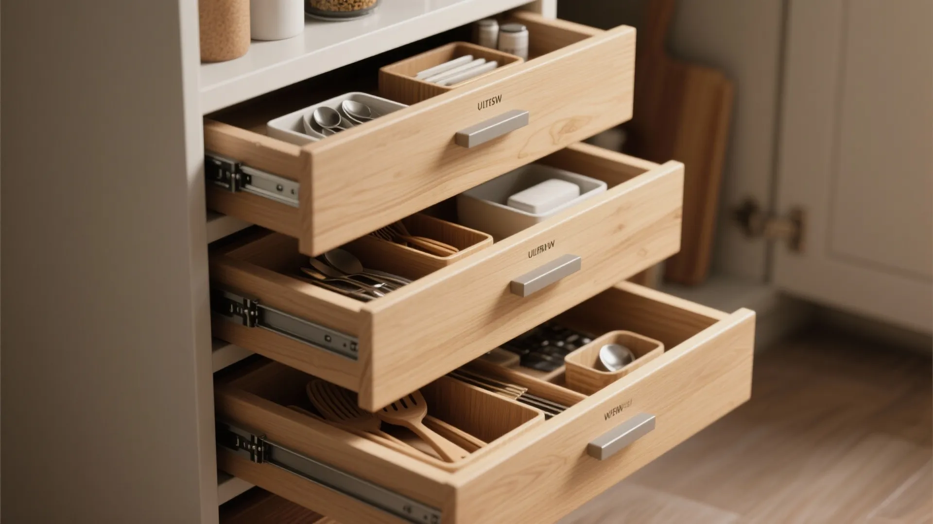 2. Drawer stacks instead of big doors