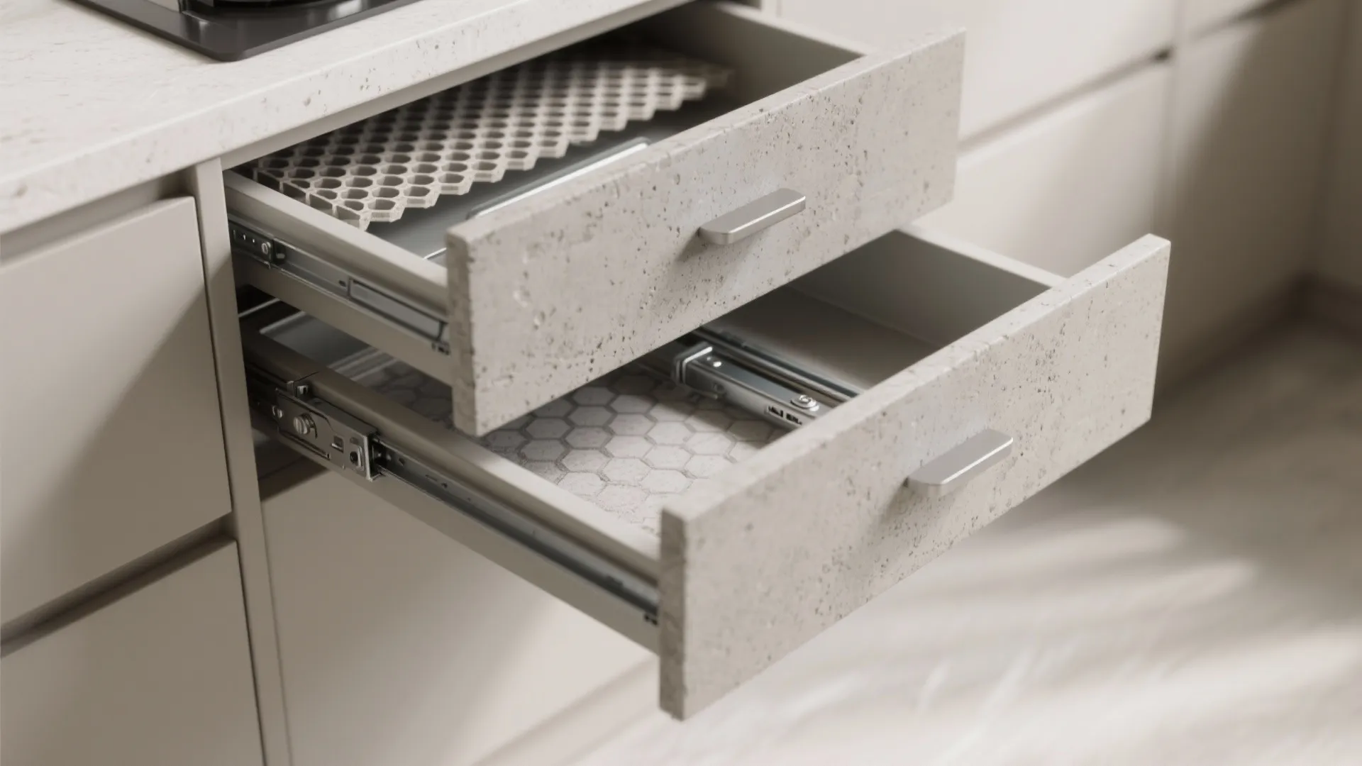 Hidden Storage with Cement Fronts