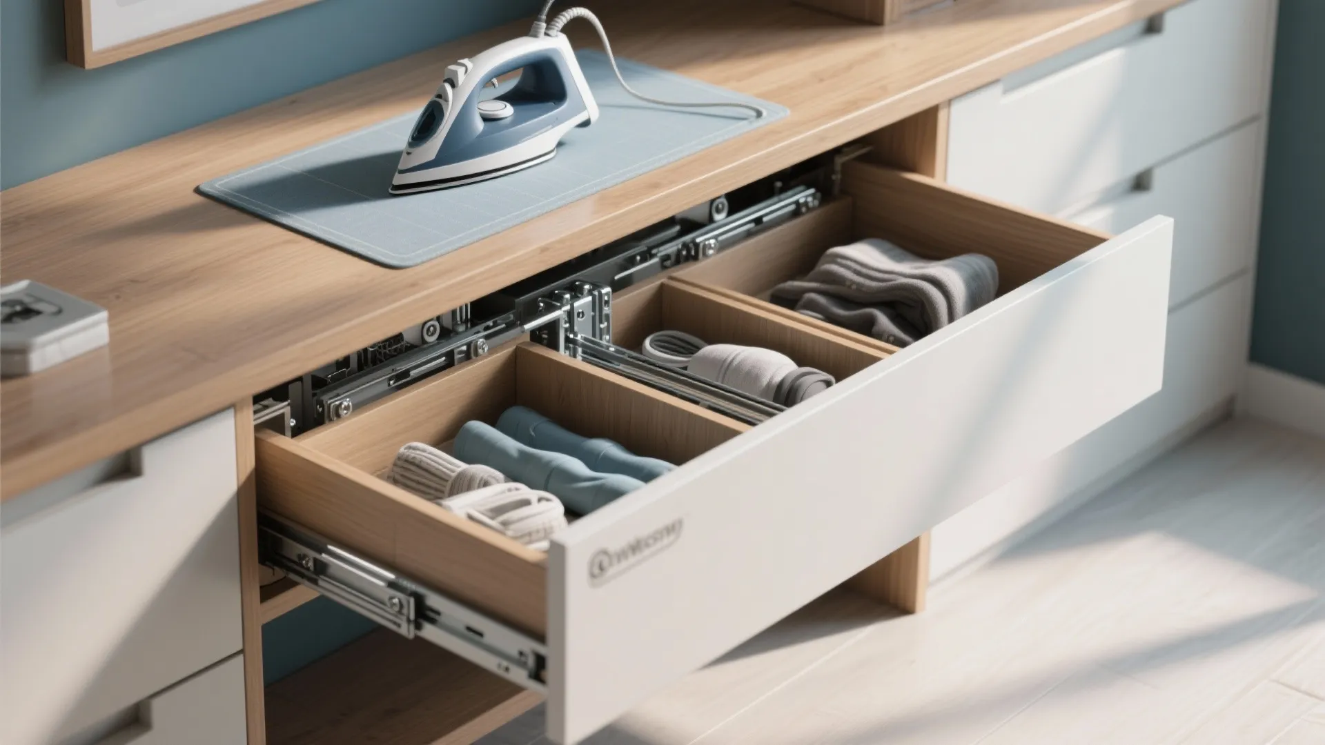 2. Pull-out drawer that becomes a table