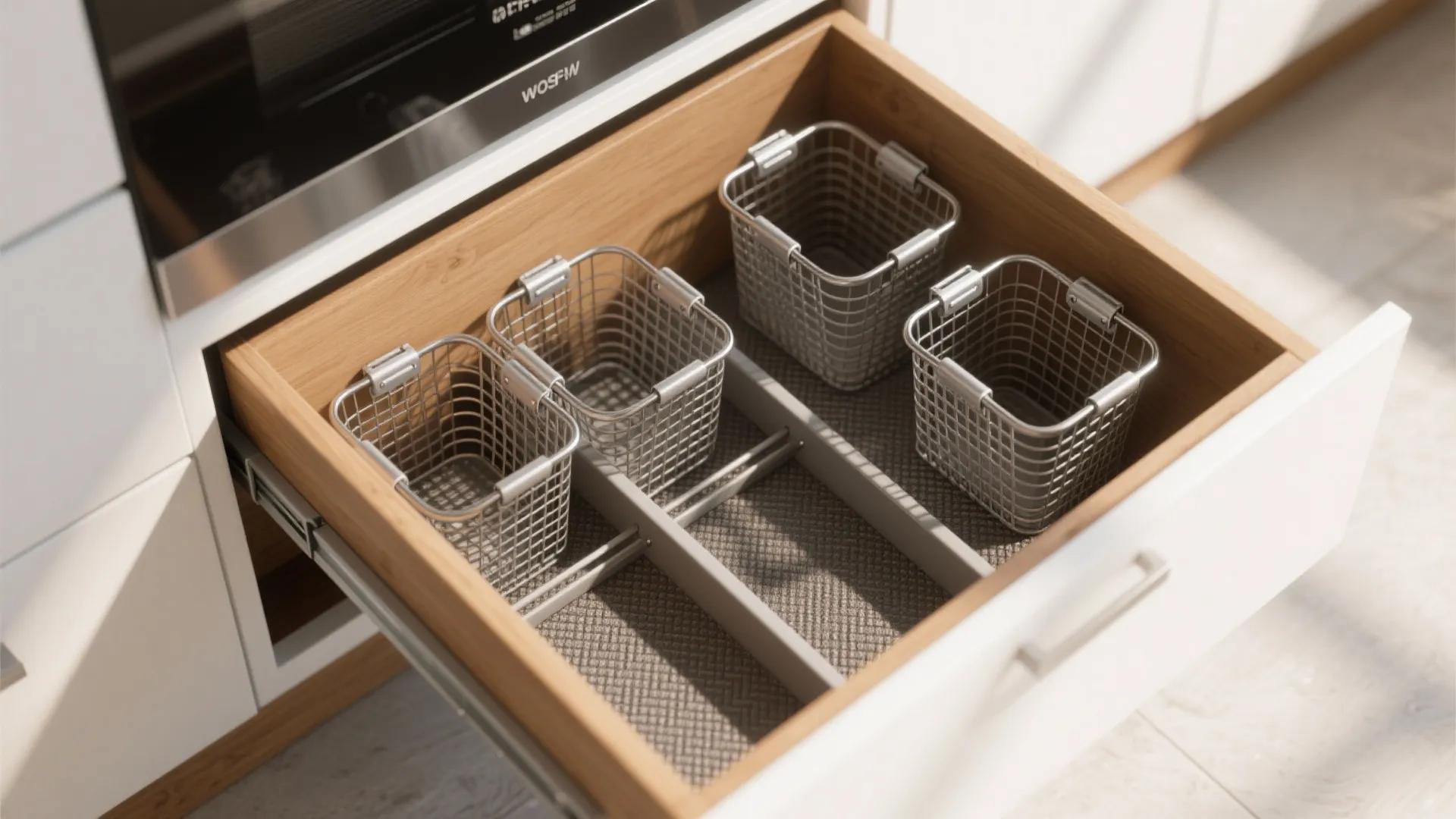 Drawer-Style Trash with Dividers