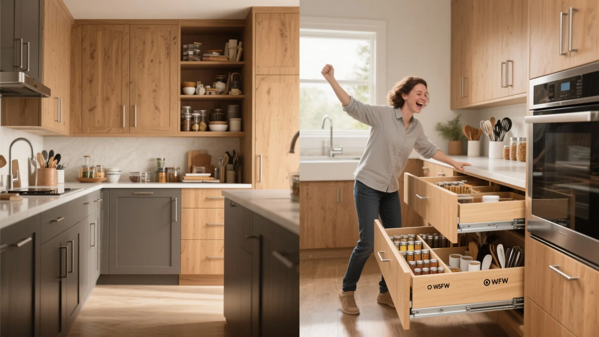 4. Base drawers with internal organizers
