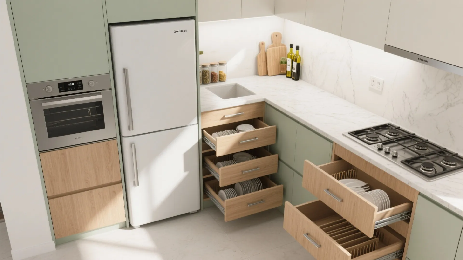 Minimalist kitchen storage that actually fits daily life