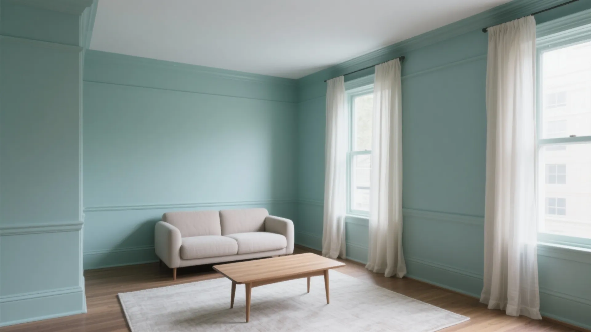 Color Drenching in Muted Blue-Green