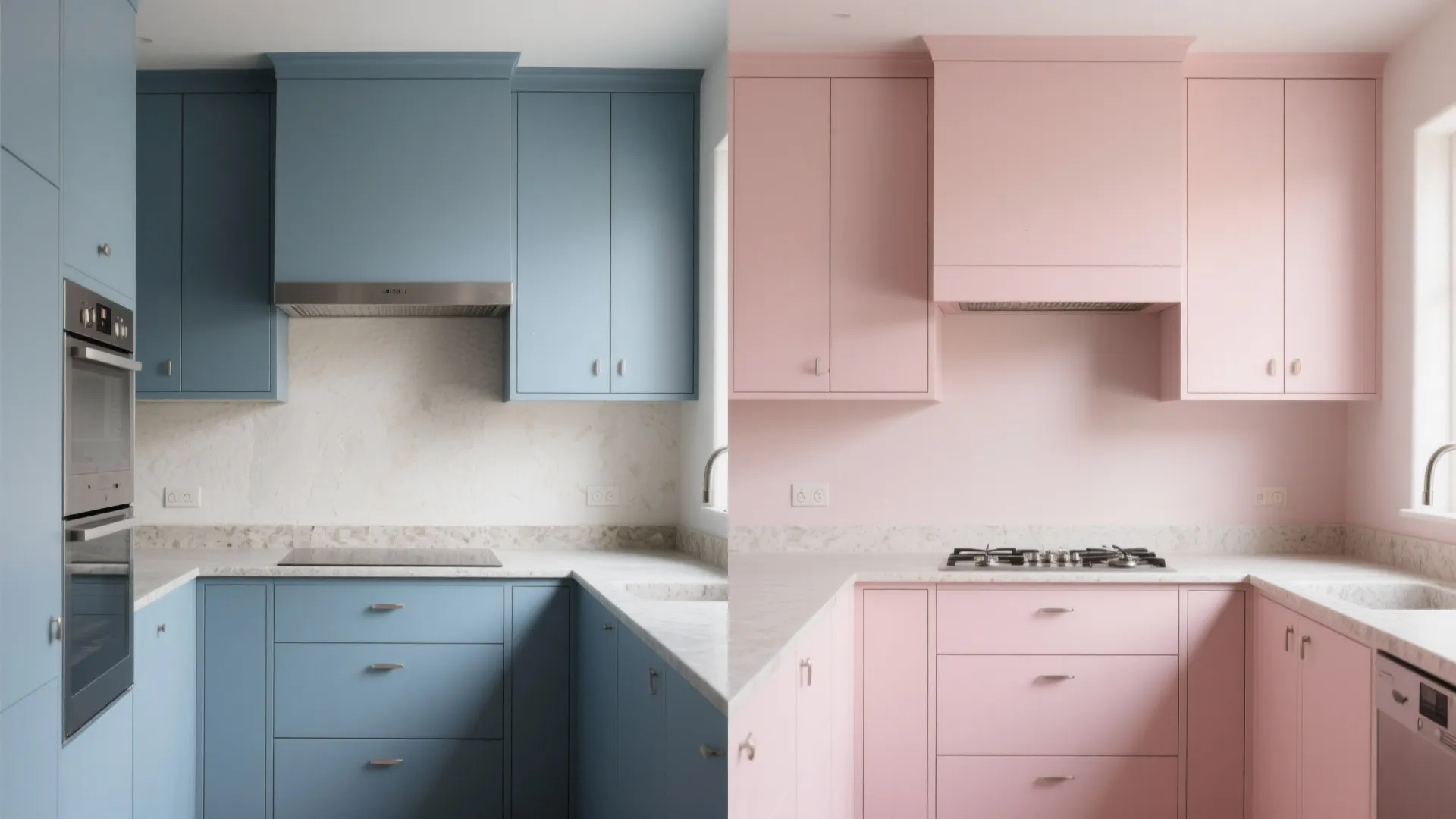 Color-Drench in Dusty Blue or Rose: Seamless, High-Style Small Space
