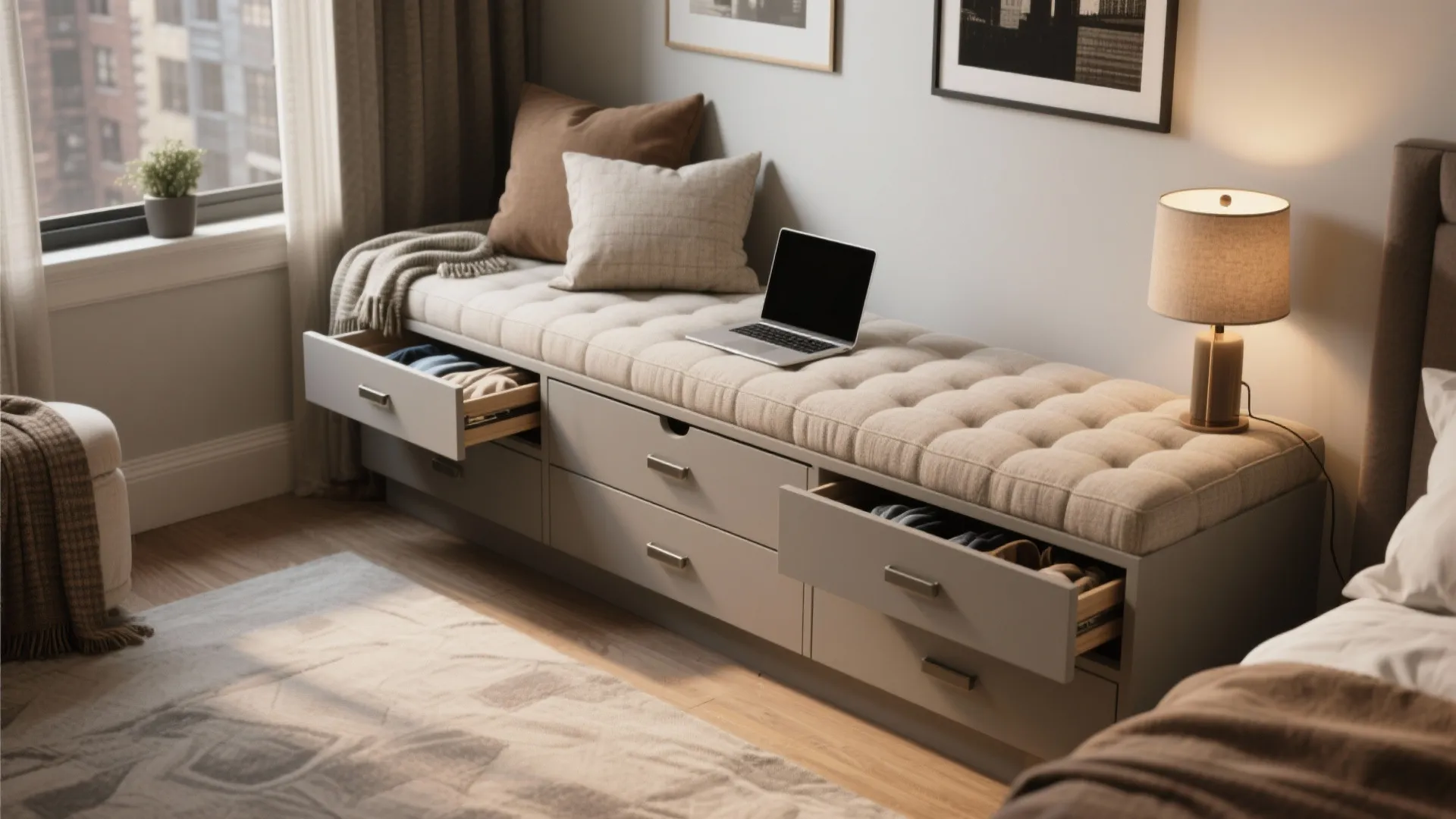 3. Dual-Purpose Dresser Bench