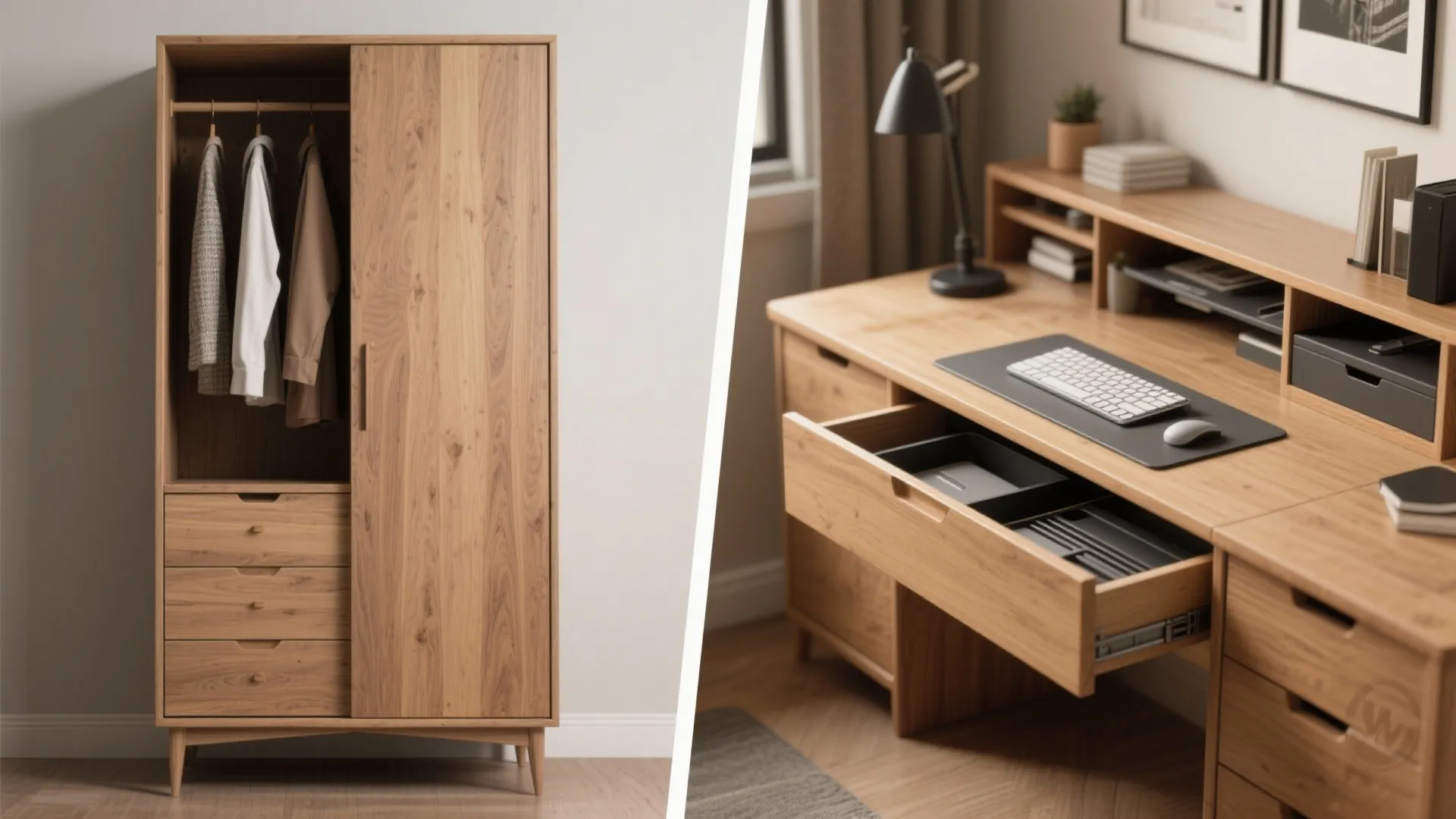 4) Multi-use dresser-to-desk conversion