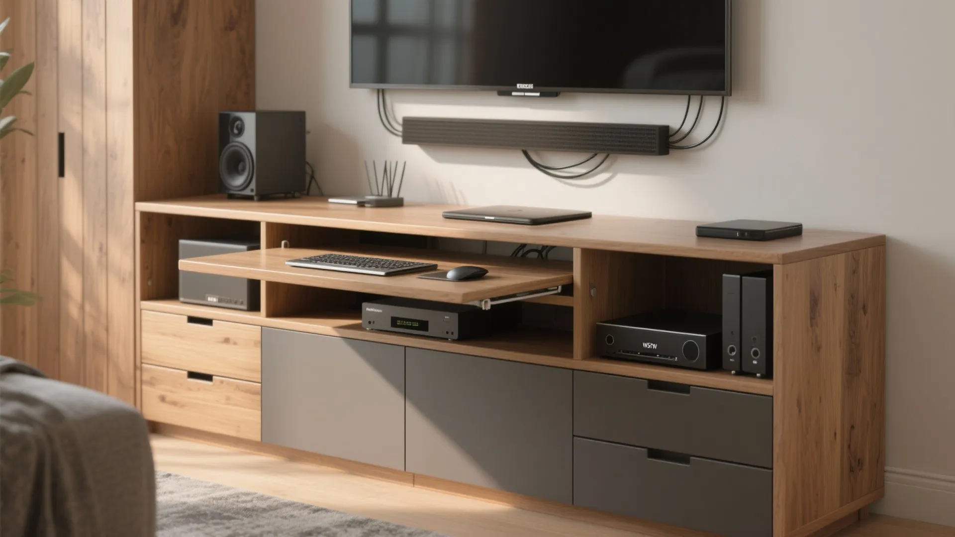 4. Multi-function pieces: dresser + media console