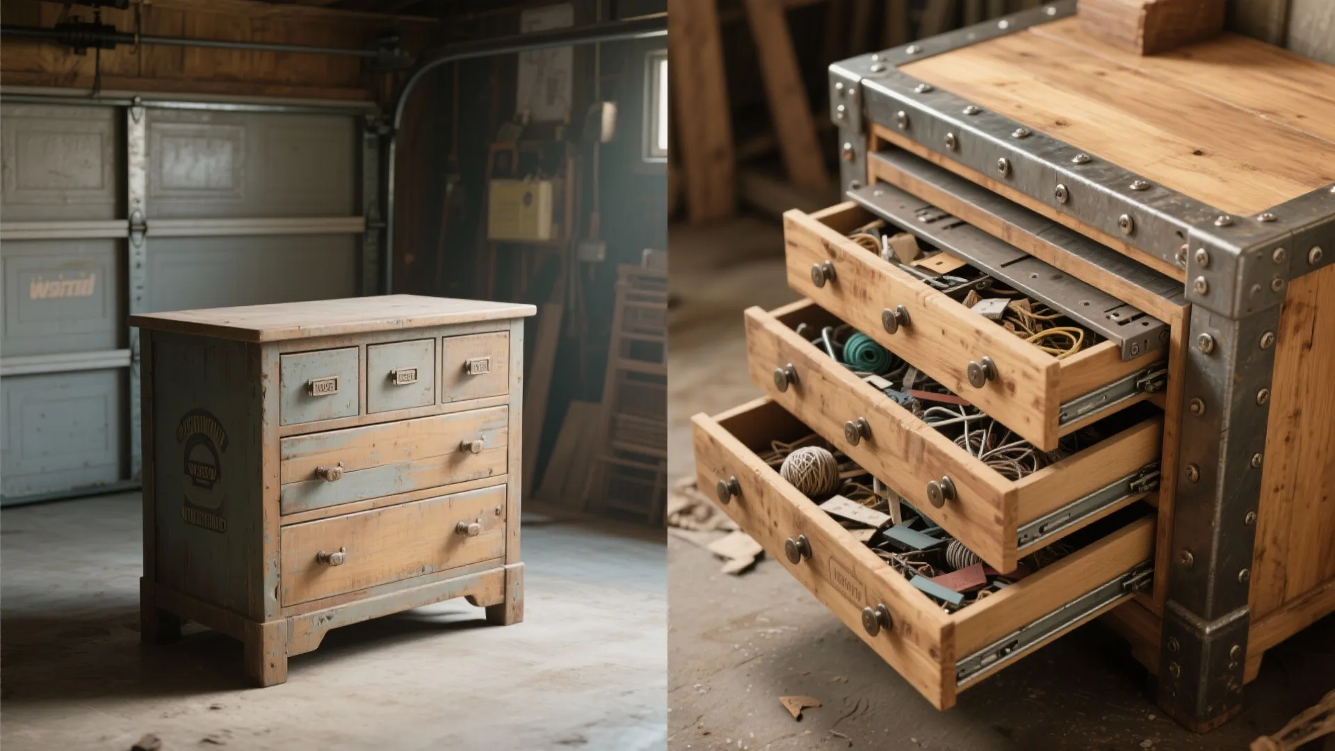 3. Repurposed dresser with pull-out extension