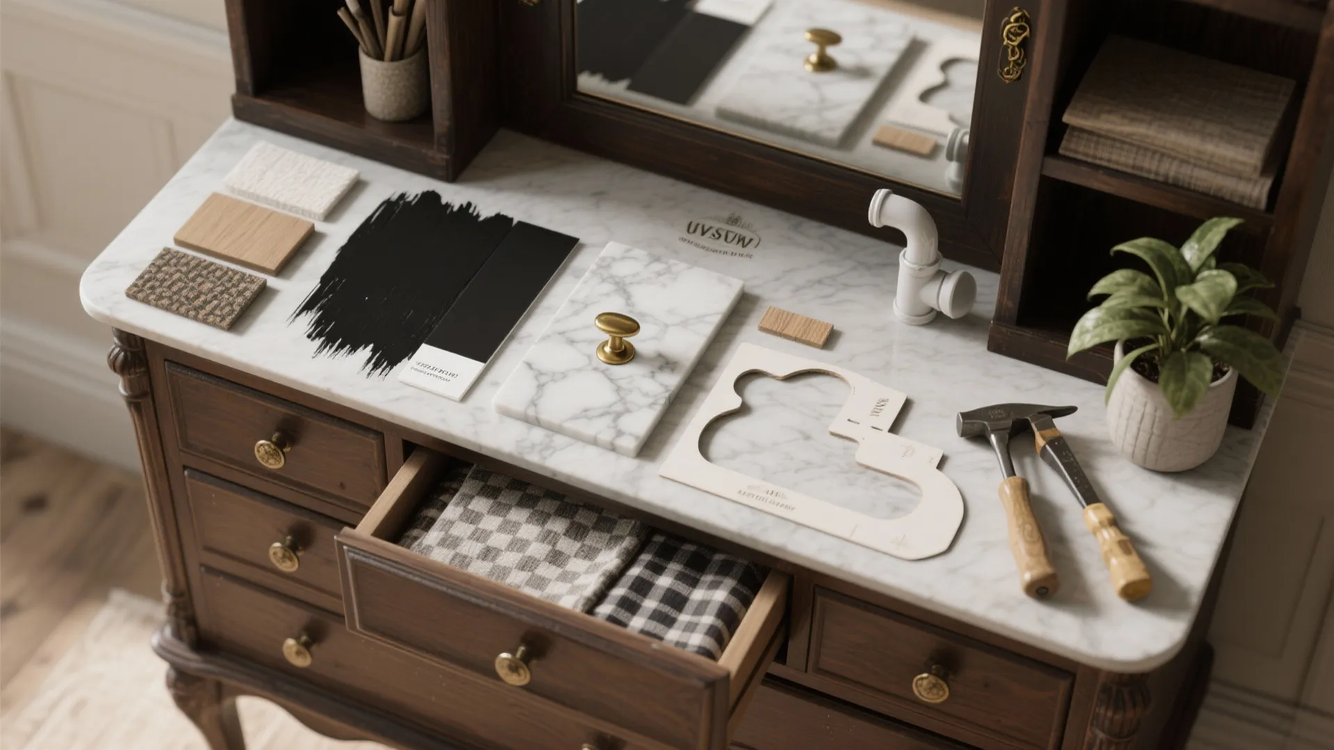 5. Repurposed Antique Dresser Vanity