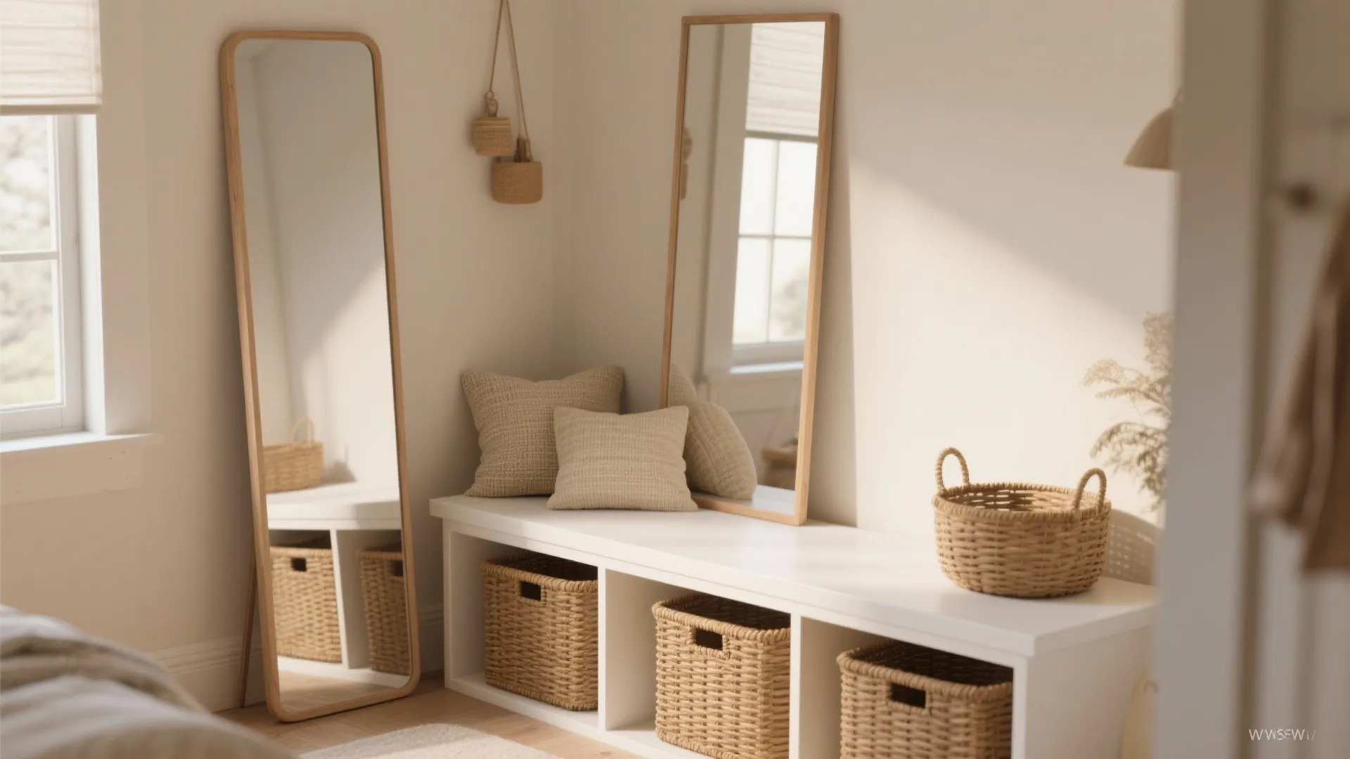 4. Multi-Use Dressing Bench with Mirror Combo