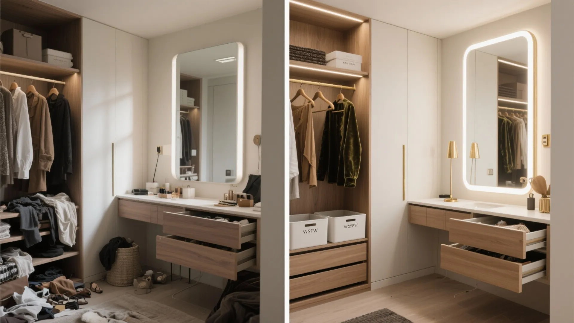 Integrated Dressing Nook with Smart Storage