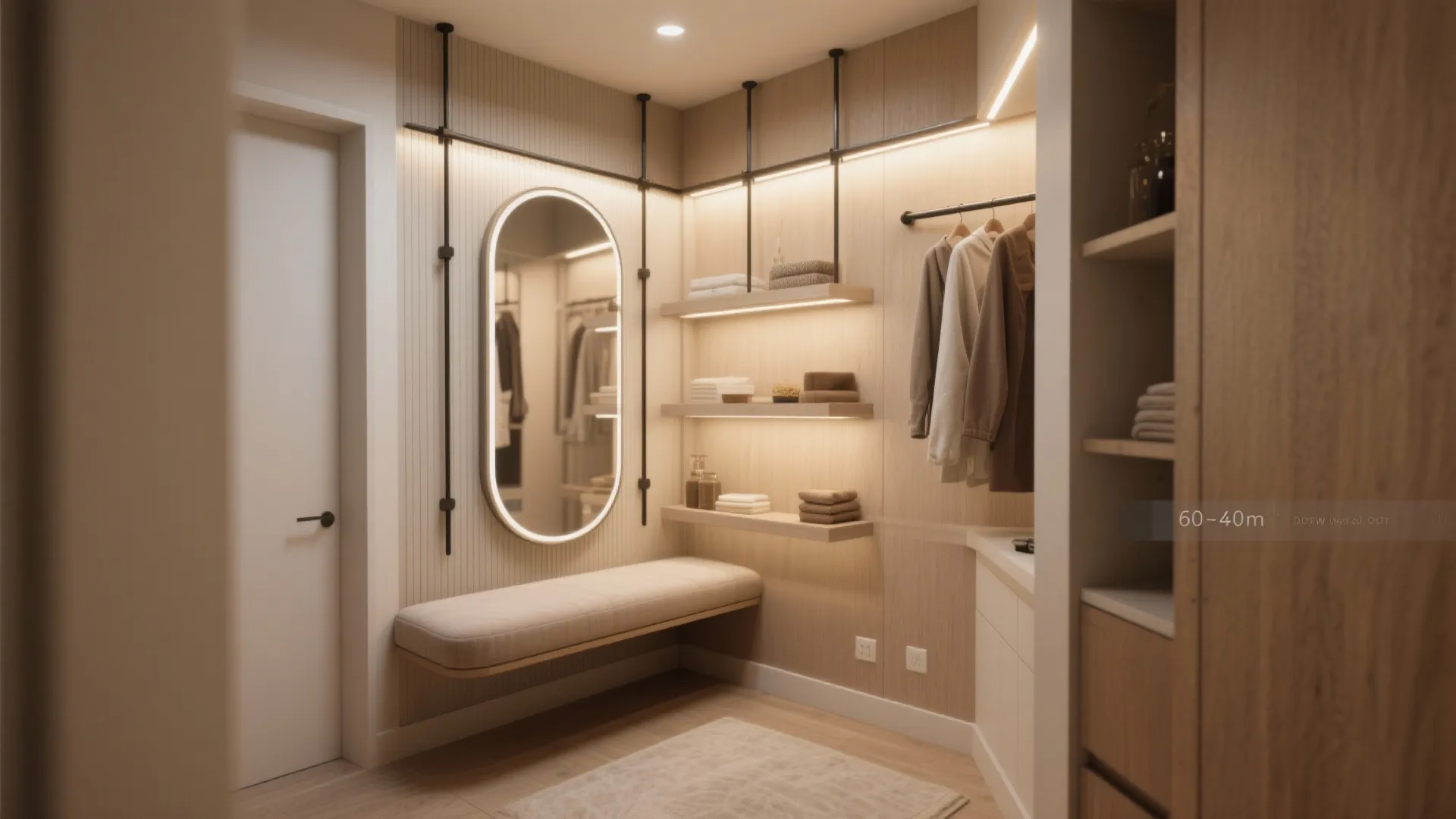 Mini walk-in or dressing nook: try a pocketed layout