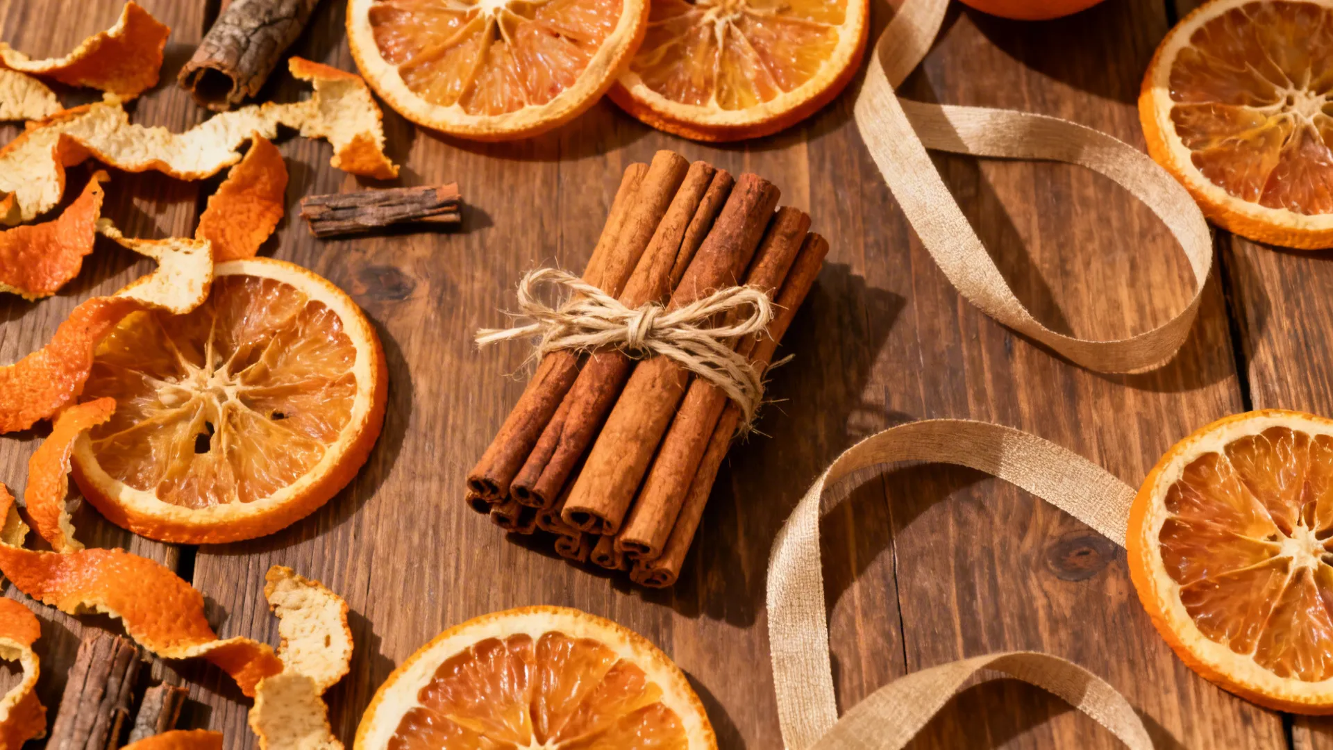 2. Dried Orange Slices and Cinnamon Sticks