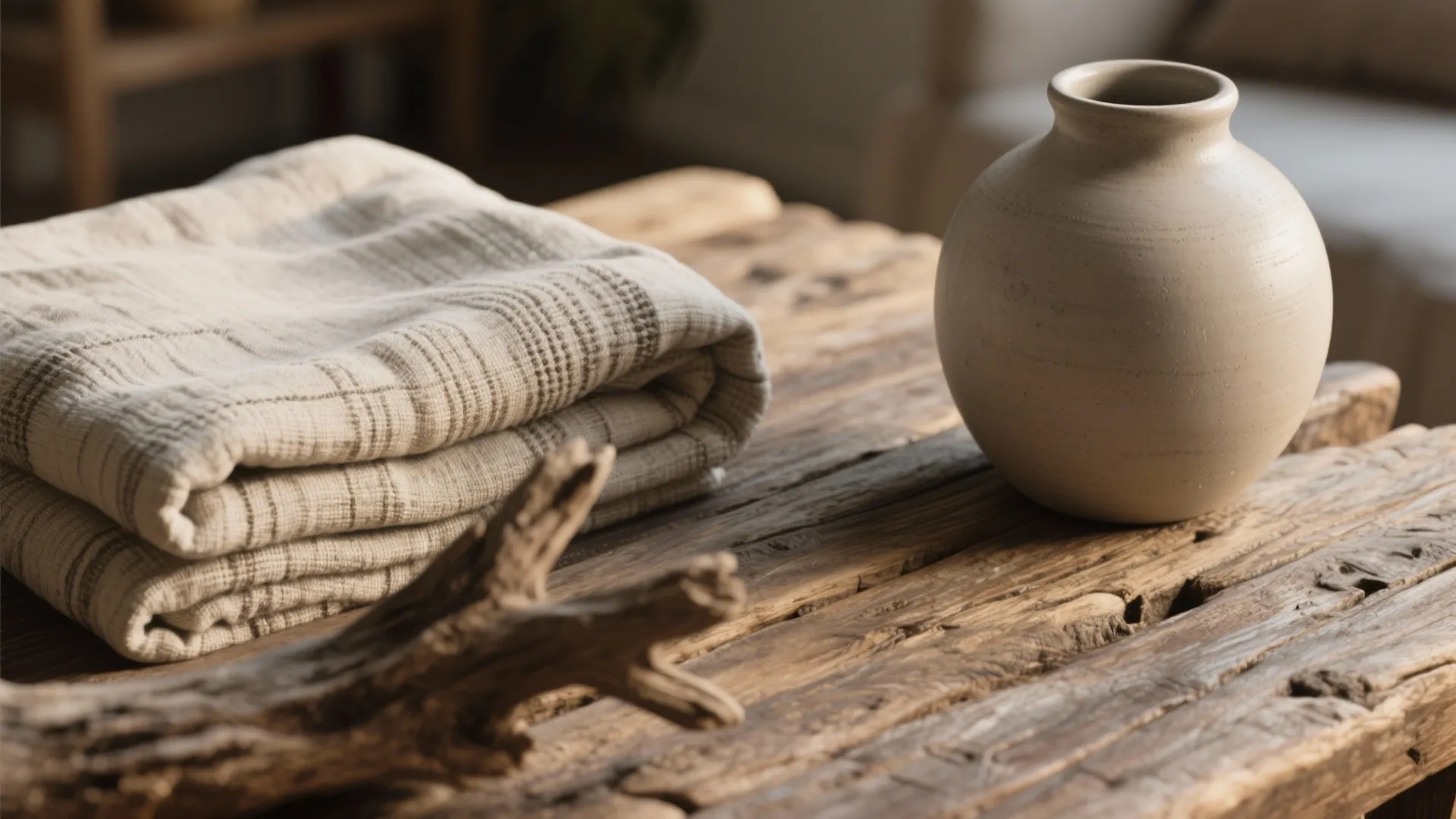 Driftwood tones and weathered textures