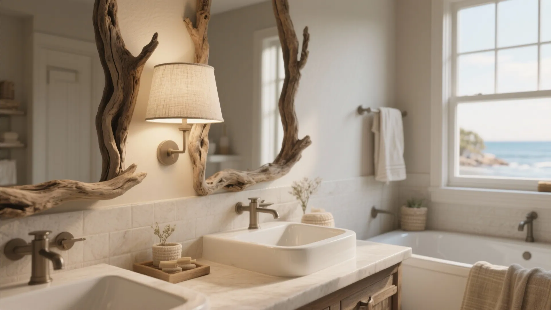 5. Driftwood Accent Lighting