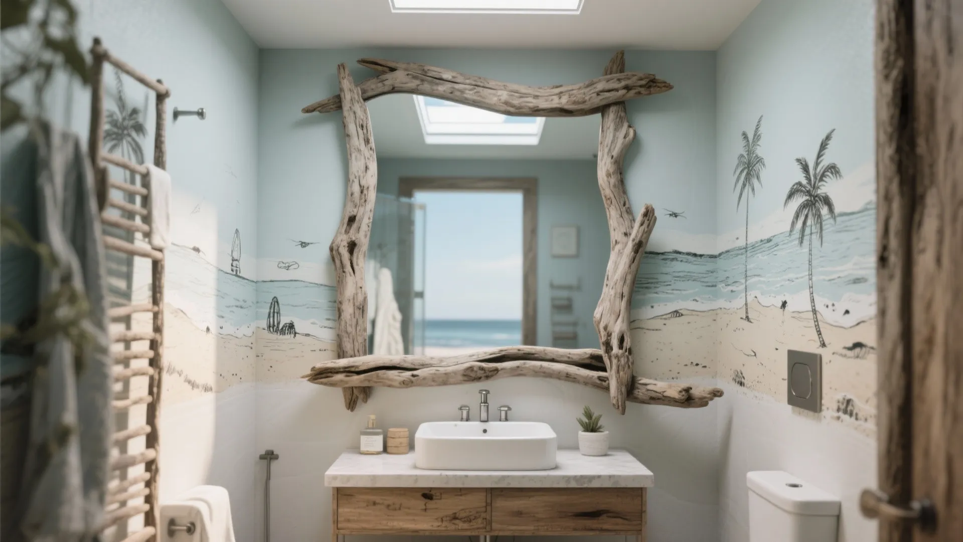 1. Driftwood Mirror and Weathered Frames