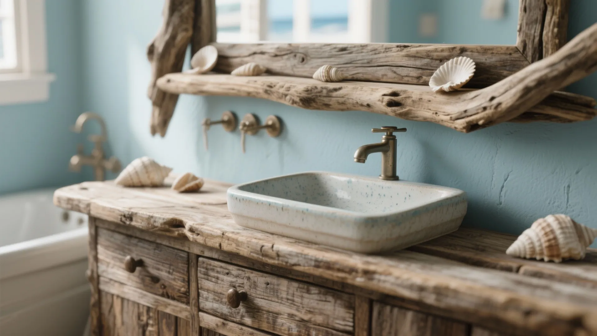Beach Theme Bathroom Decor: 5 Ideas: Coastal design tips I use to make small bathrooms feel breezy, durable, and budget-wise