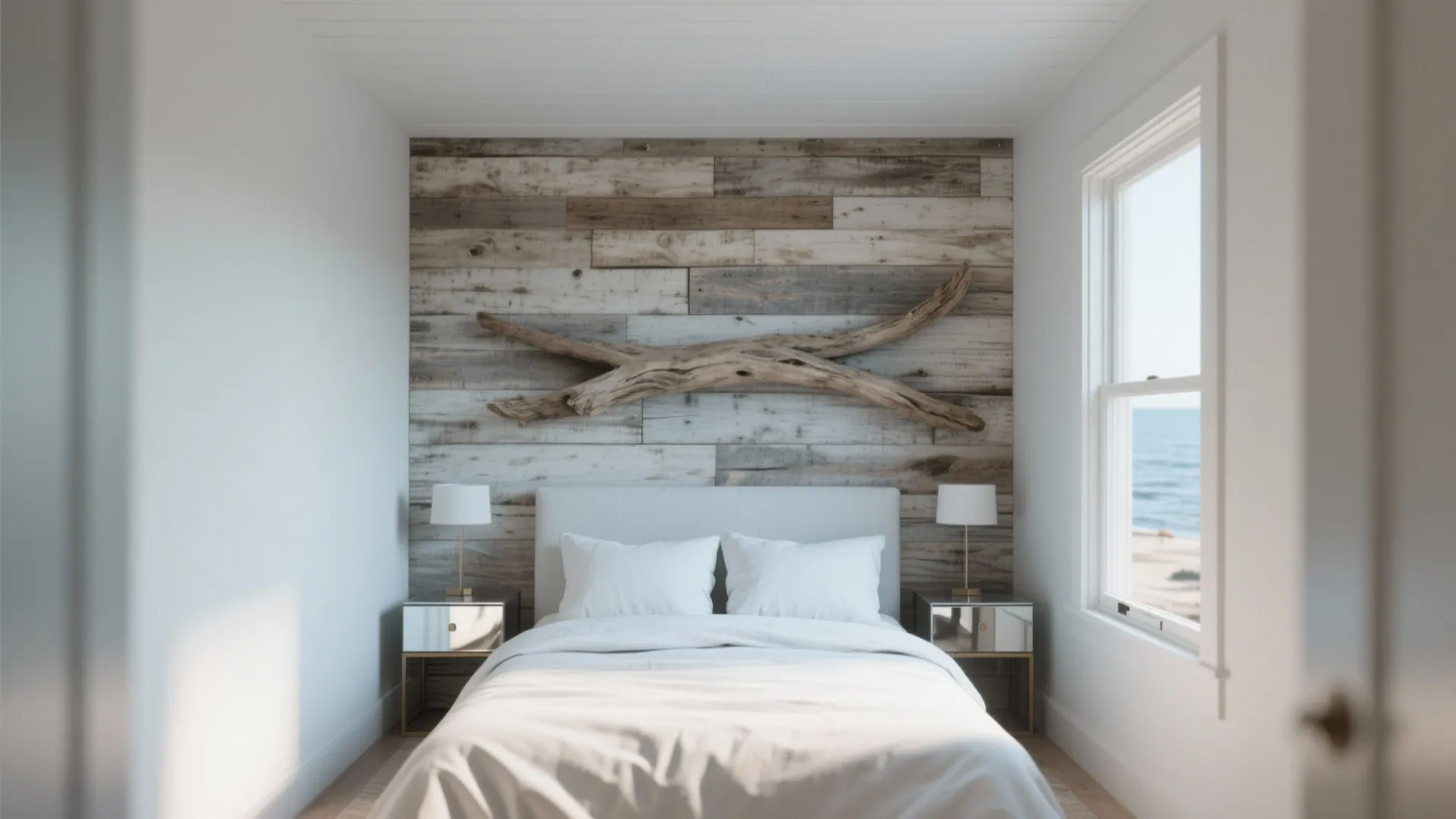 1. Driftwood Accent Wall (but keep it subtle)