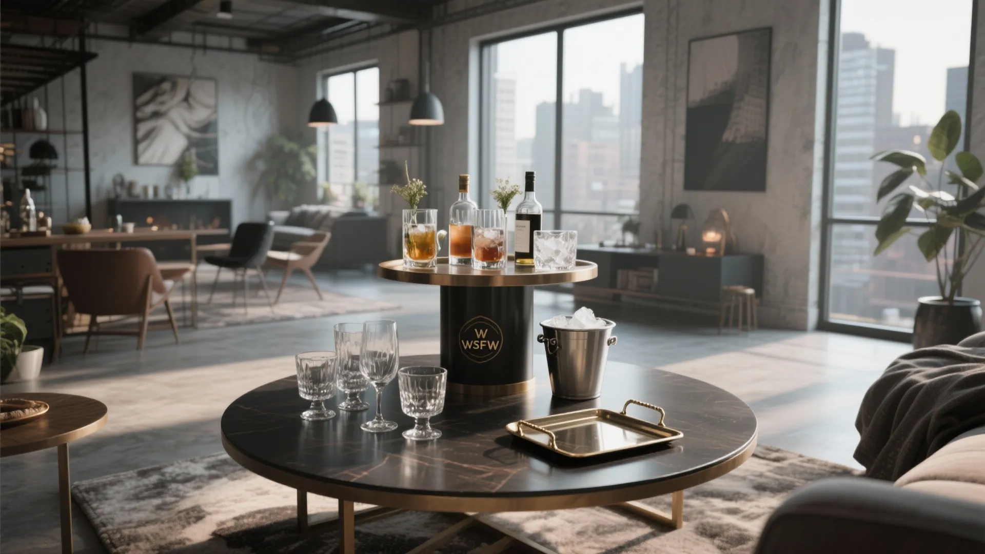 9. Serving Tray with Drinks Setup