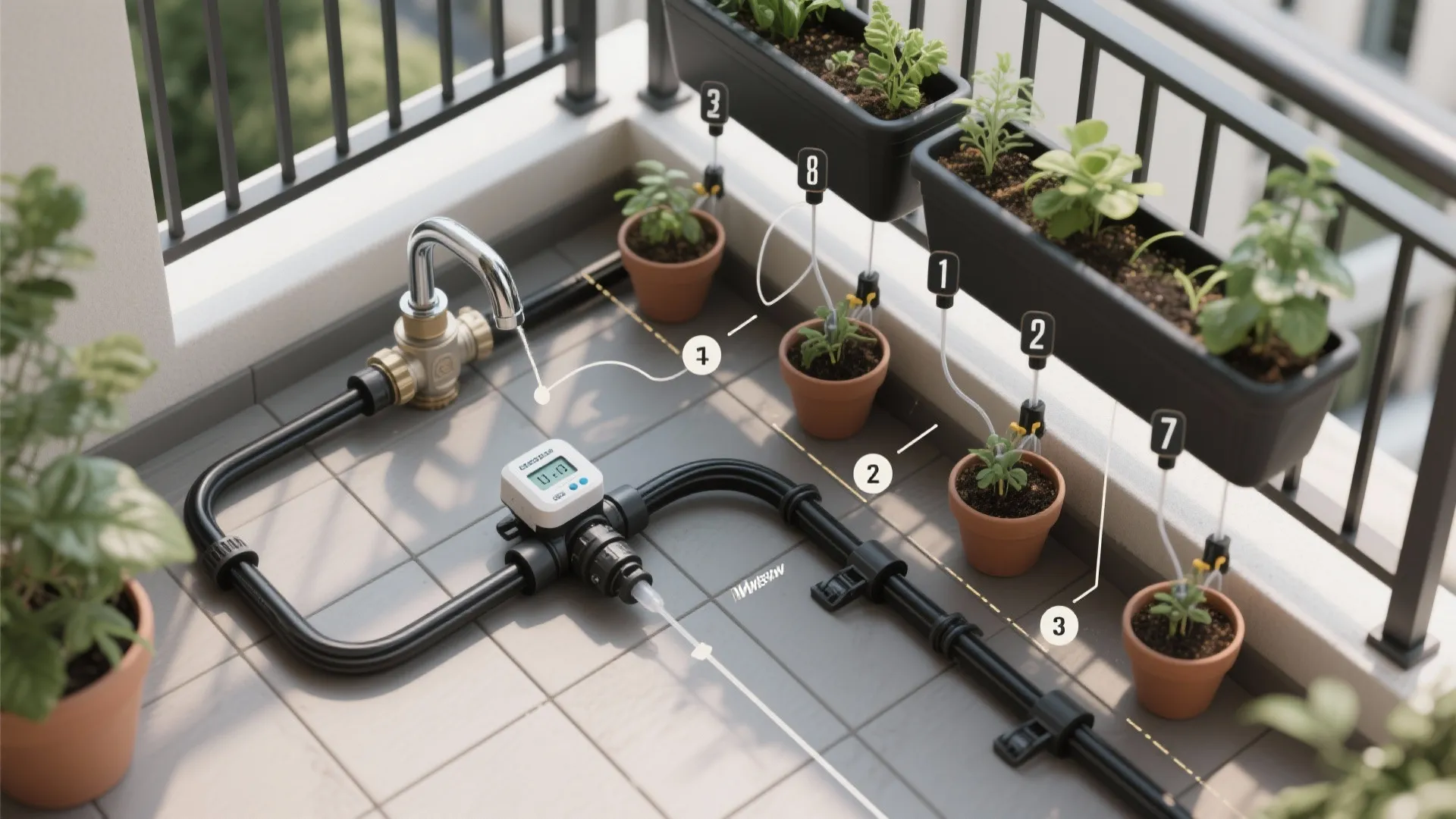 4) Compact Drip Irrigation Kits for Containers
