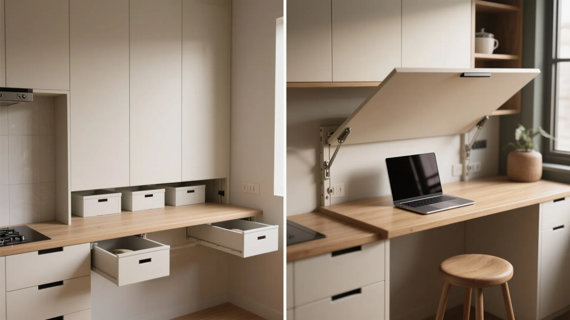 Built-in Drop-Down Workstation