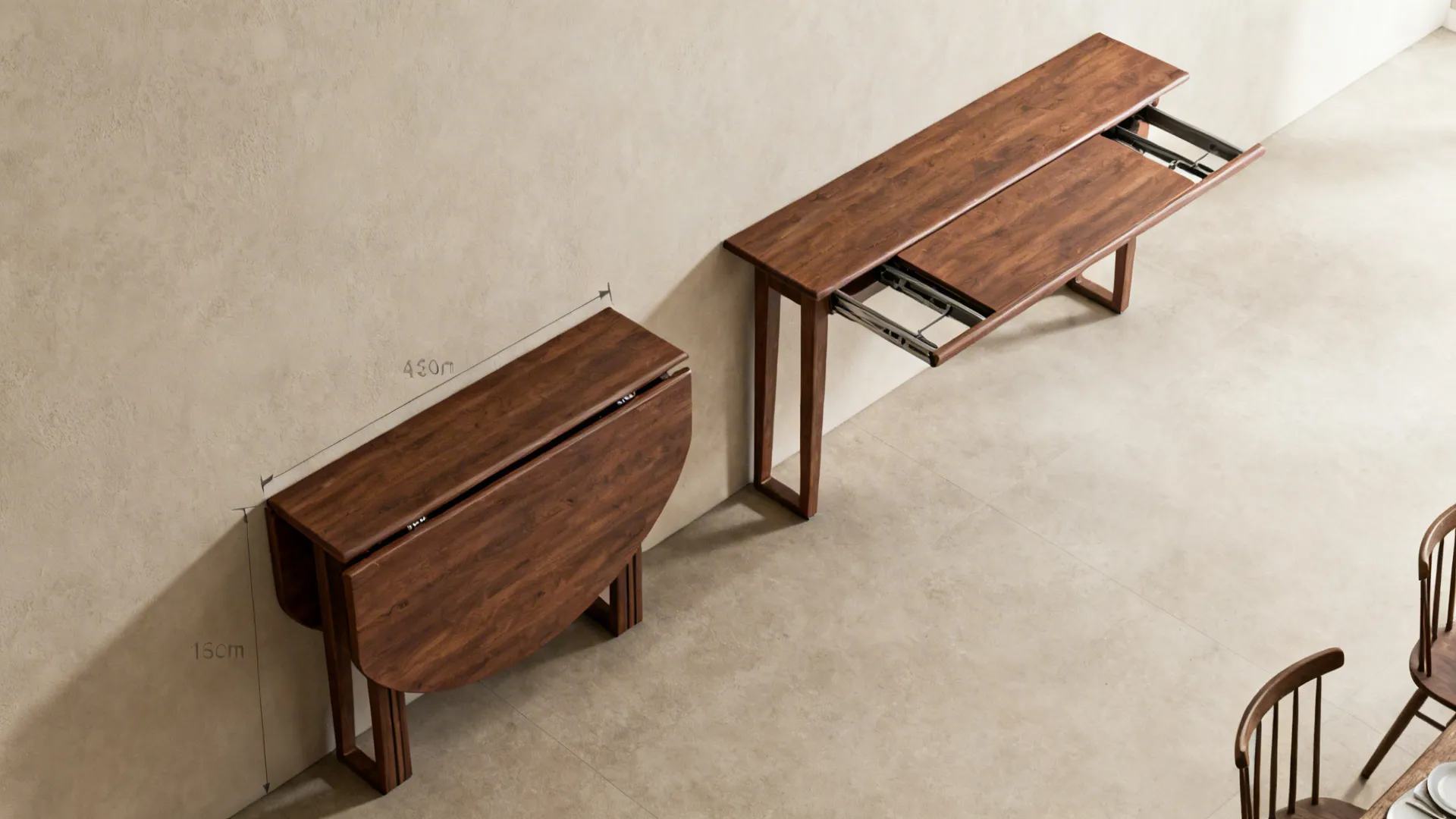 2. Drop-leaf or extendable table