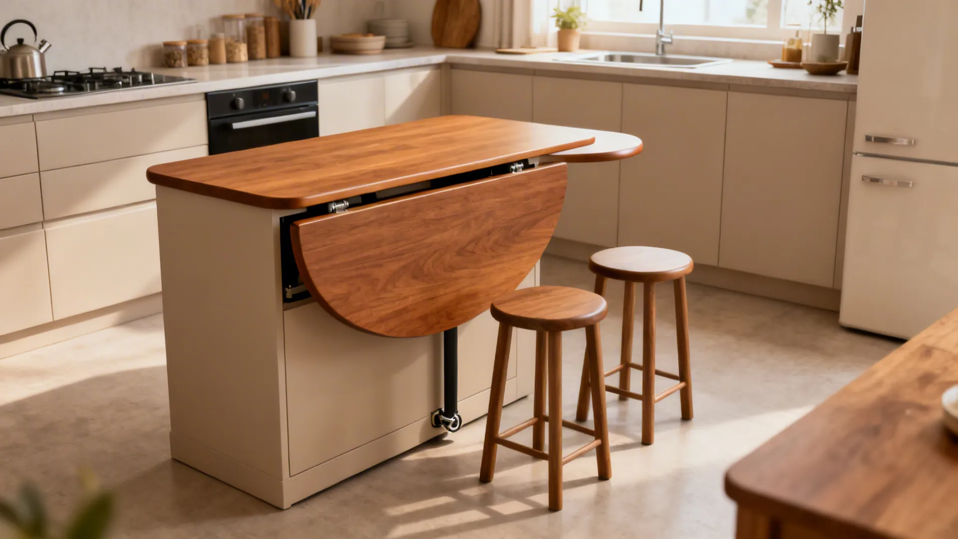 Drop-leaf counter for micro apartments